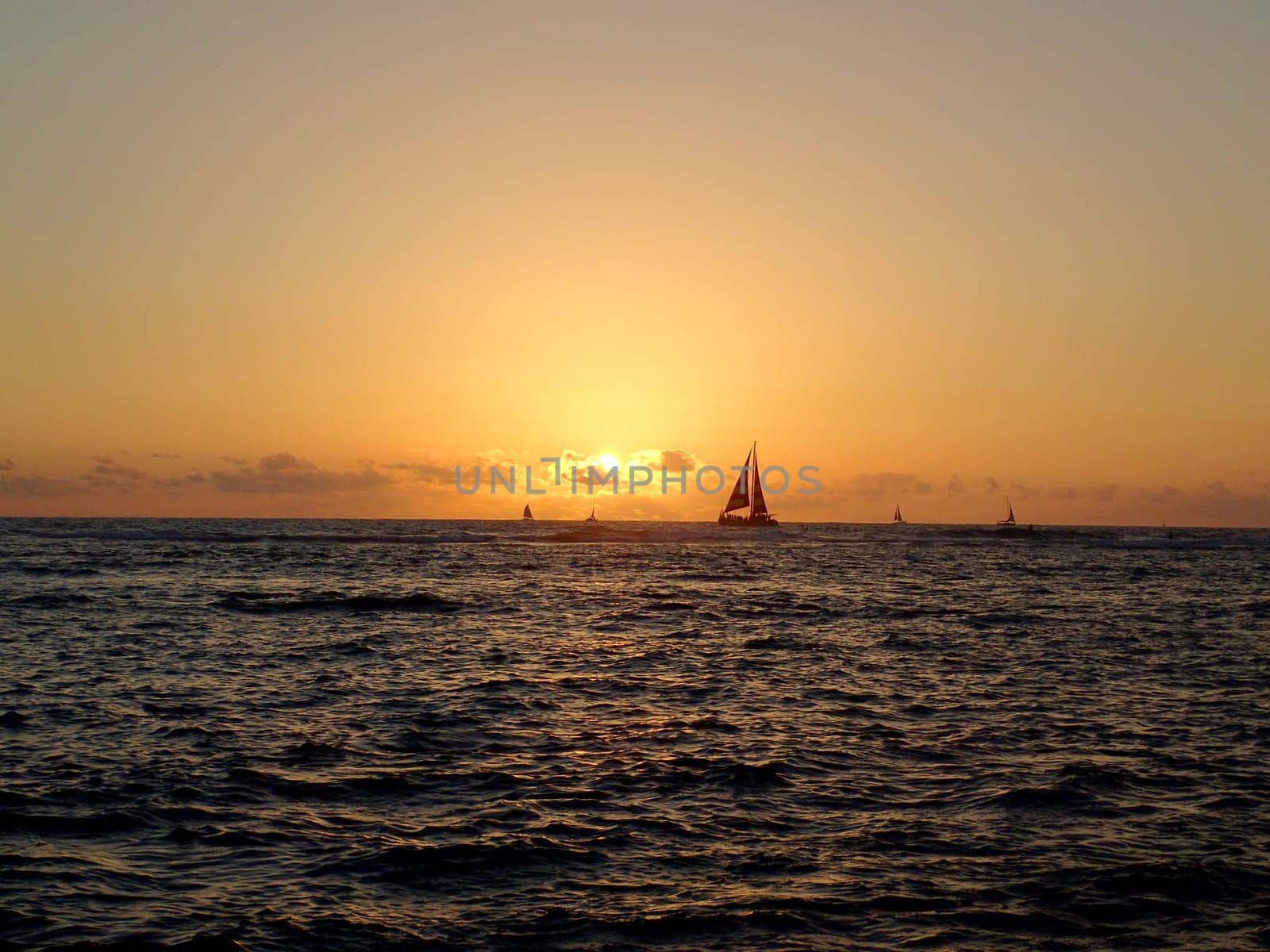 Sunset over Waikiki by EricGBVD