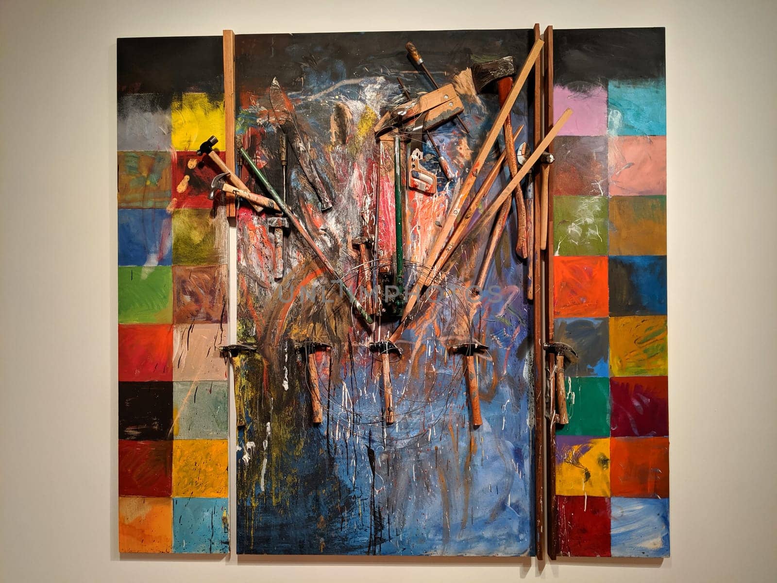 Seattle - May 16, 2019:   A colorful and abstract piece by artist Jim Dine on display in a gallery.