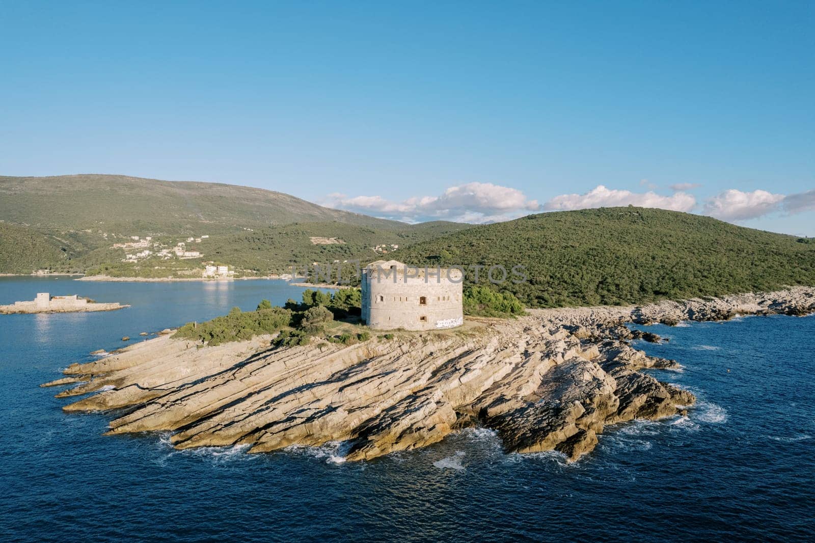 Arza fortress on a rocky cape in the Bay of Kotor. Montenegro. High quality photo
