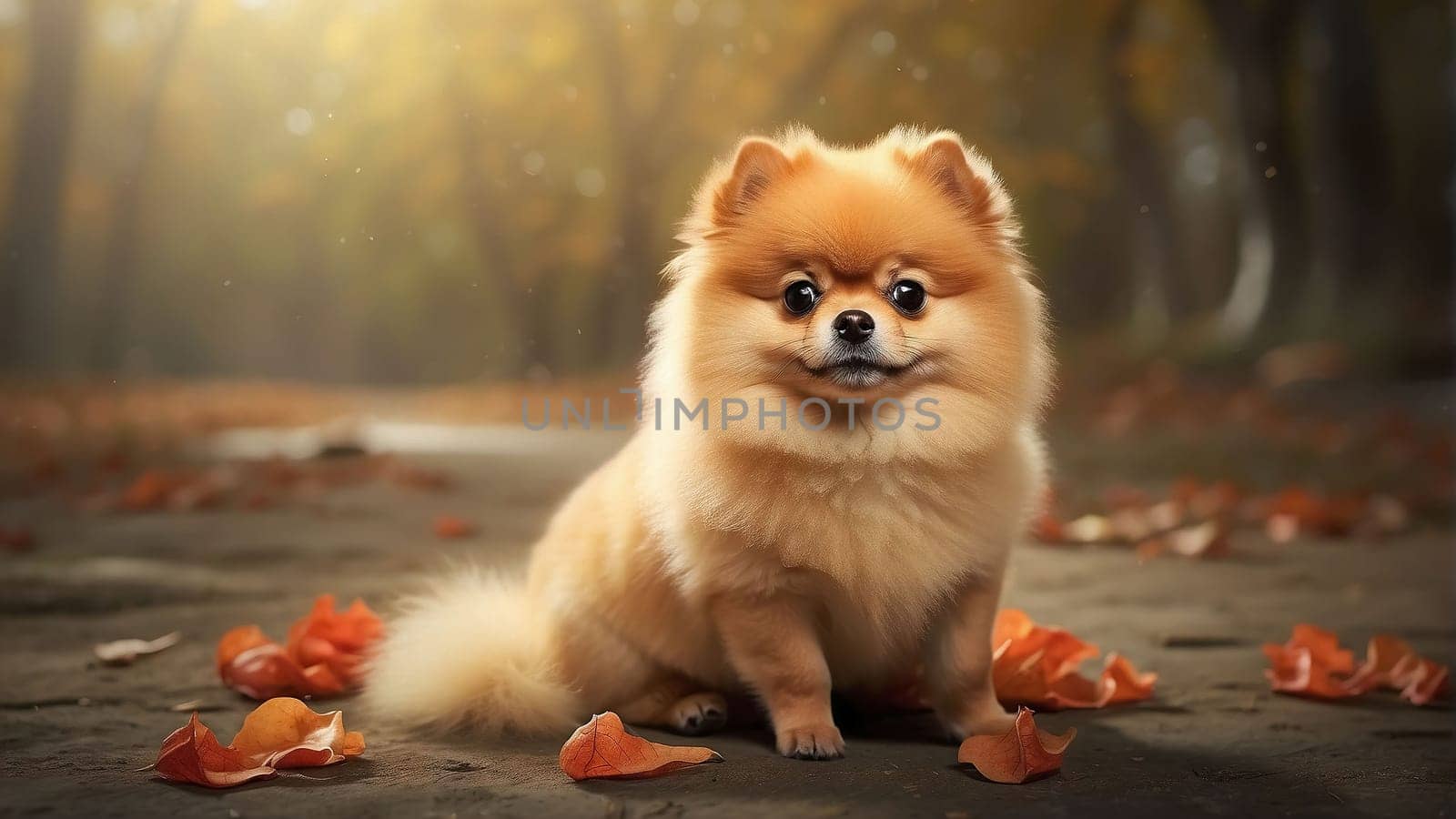 Pomeranian Spitz dog cute lovely pose smiling fluffy Pomerania spitz with rounded face, very happy good for background content