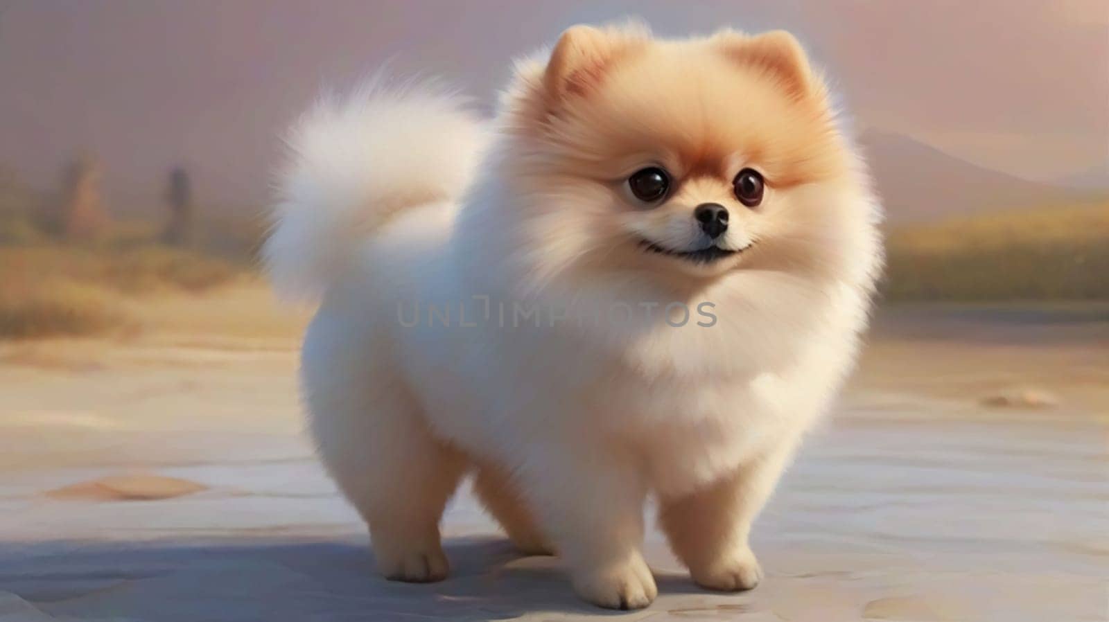 Pomeranian Spitz dog cute lovely pose smiling fluffy Pomerania spitz with rounded face, very happy good for background content