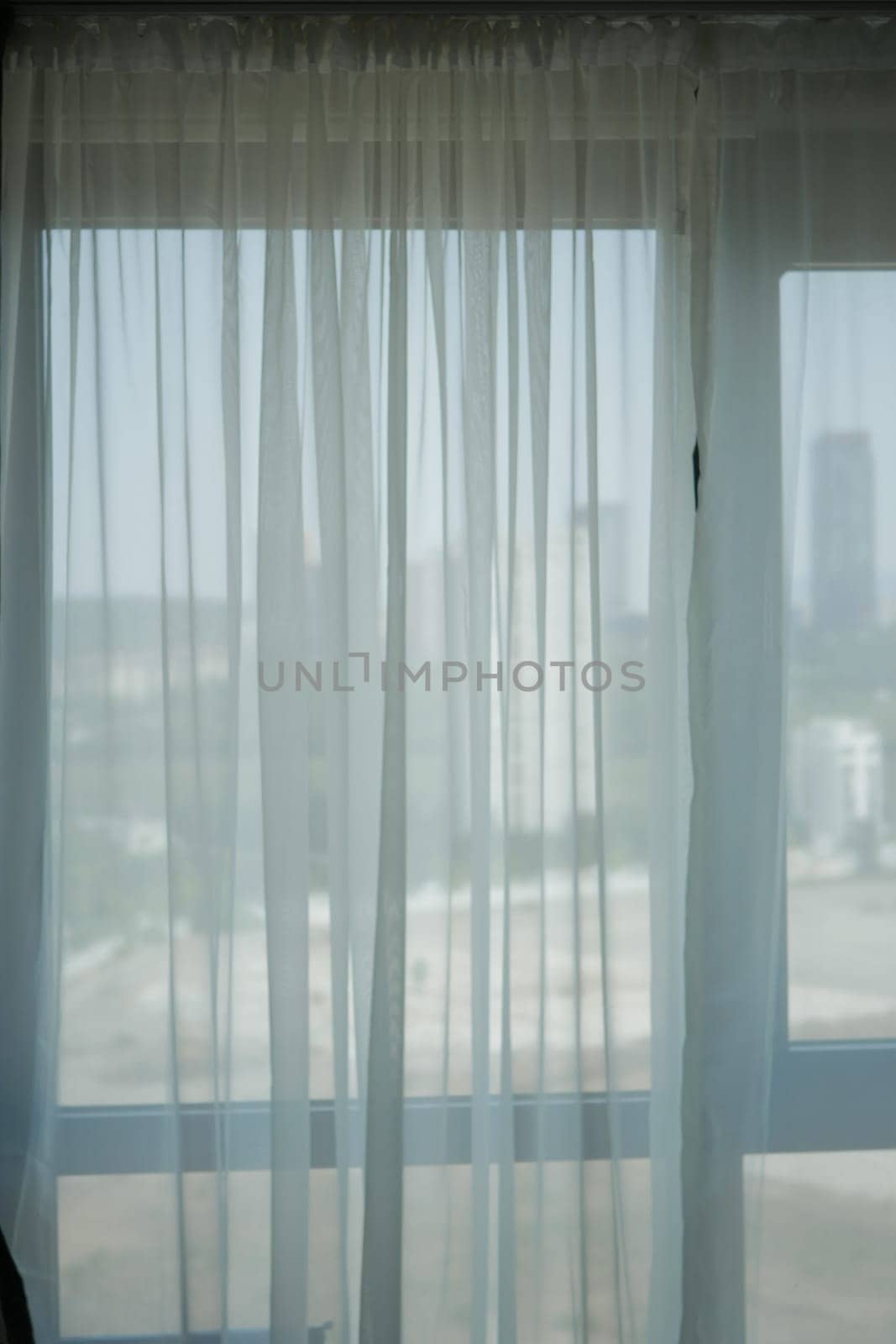 close up of clean fabric curtain.