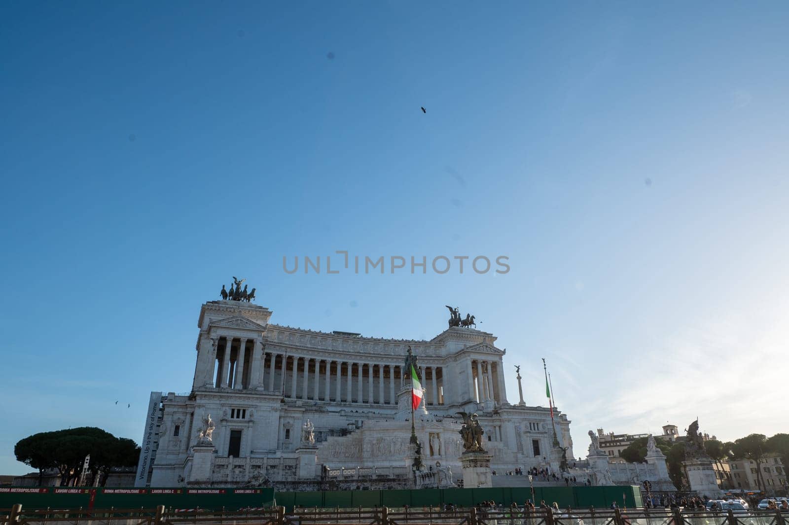 Exterior panorama of the Altar of the Fatherland on a sunny day in Rome, Ital in 2023. by martinscphoto