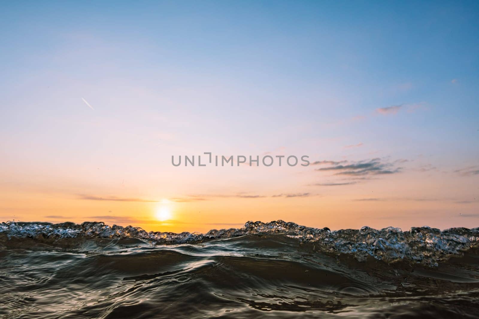 beautiful seascape at sunrise, with a place for an inscription. High quality photo