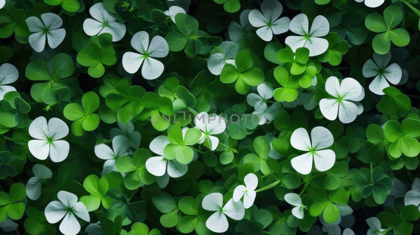 Fresh green clover leaves as background. St. Patricks Day AI