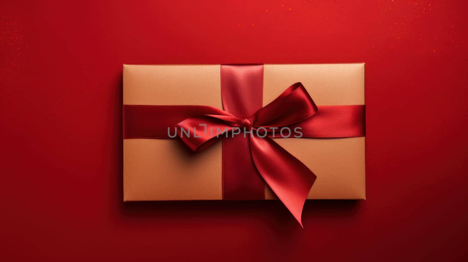 Red envelope gift on red plain background by Alla_Yurtayeva