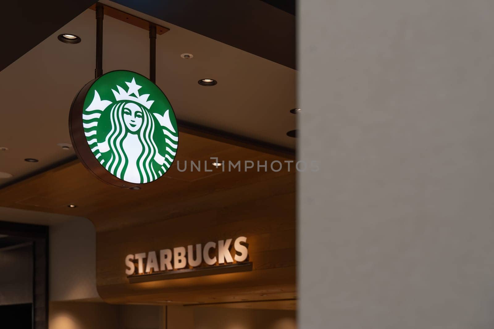 Osaka, Japan - December, 2023 : Starbucks Coffee Shop Famous Branches in Kansai Airport by nateemee