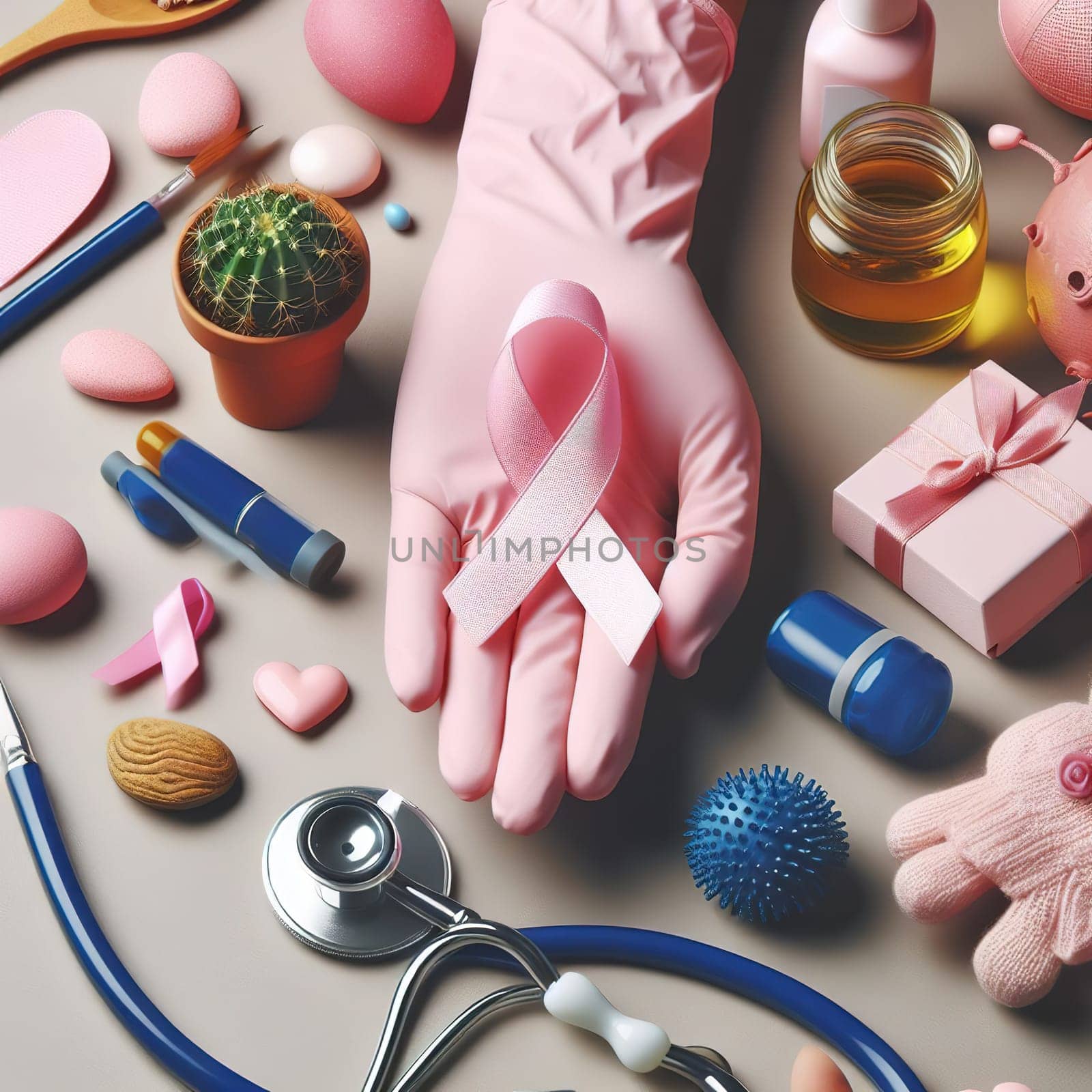Illustration on the theme World Cancer Day. Generative, AI. High quality illustration