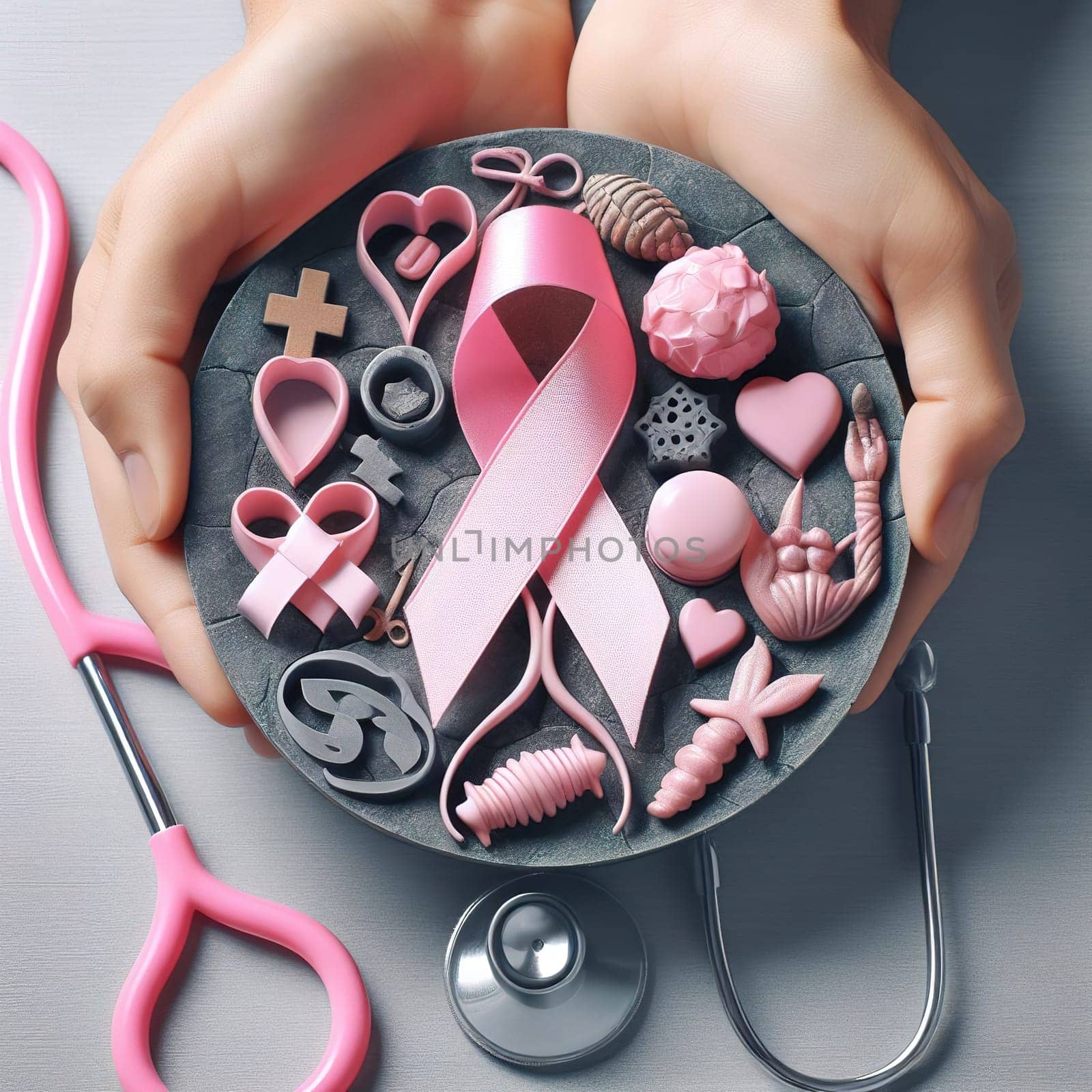 Illustration on the theme World Cancer Day. Generative, AI. High quality illustration