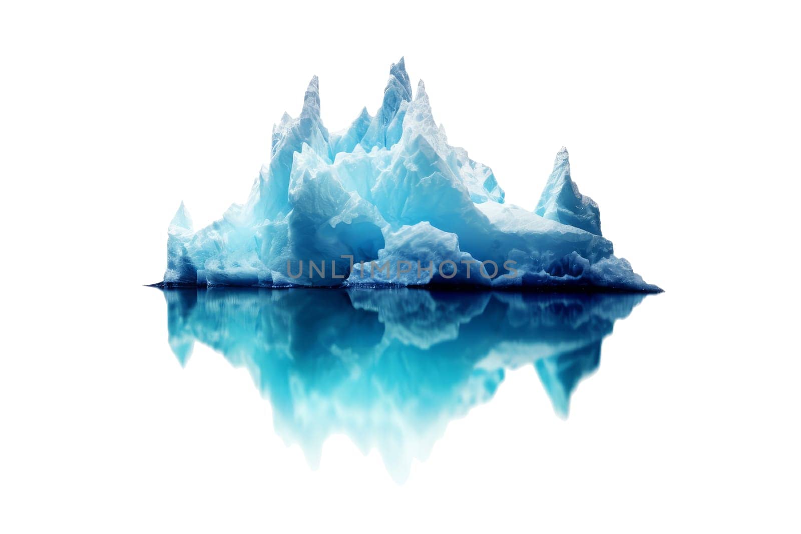 Huge iceberg isolated on white background.