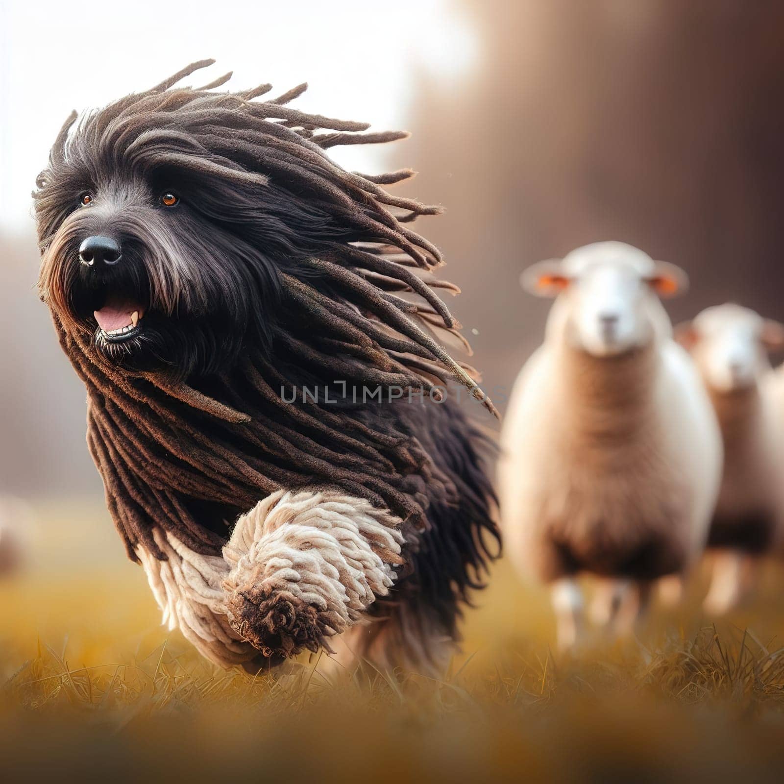 Illustration on the theme of a cute puppy dog. Generative AI. High quality illustration