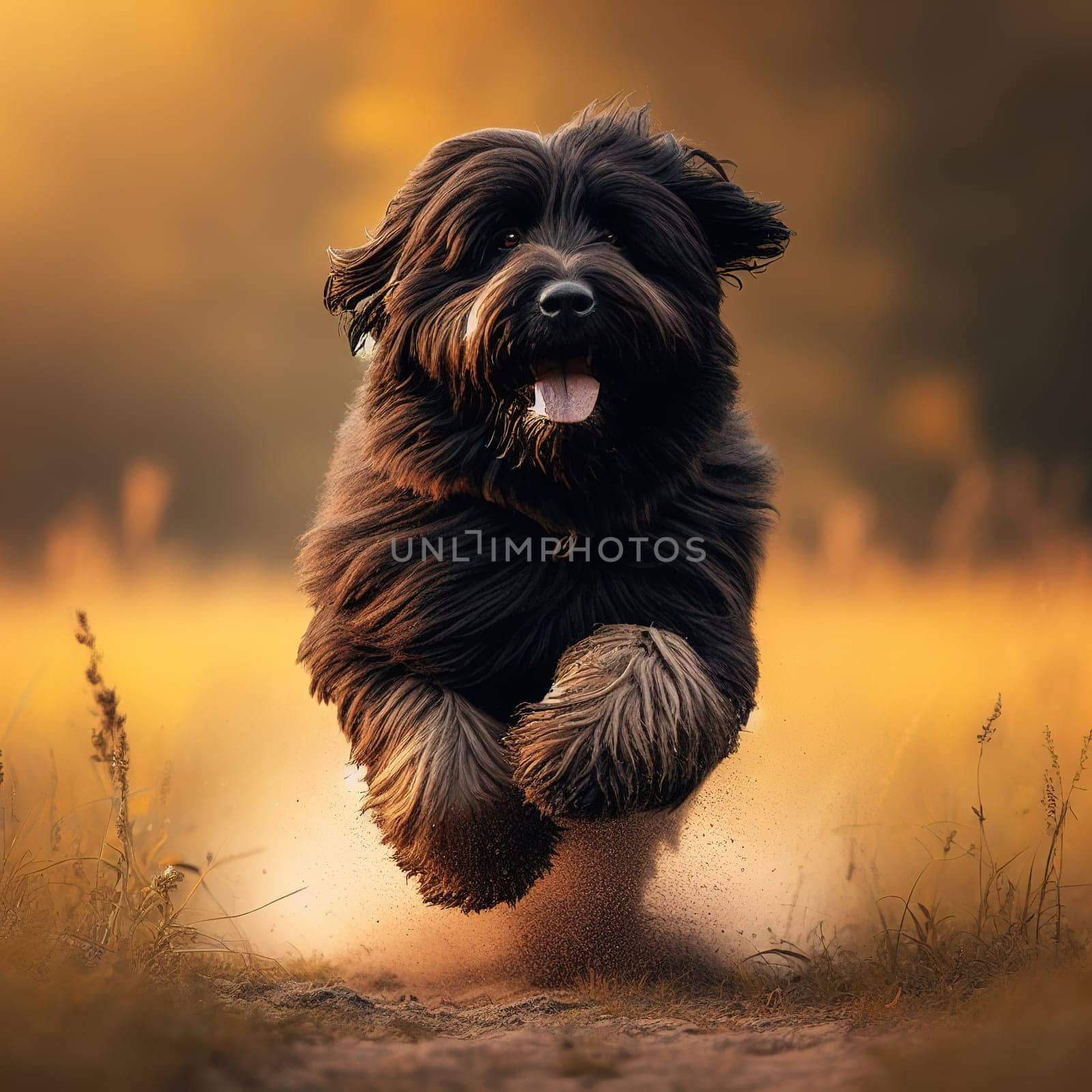 Illustration on the theme of a cute puppy dog. Generative AI. High quality illustration
