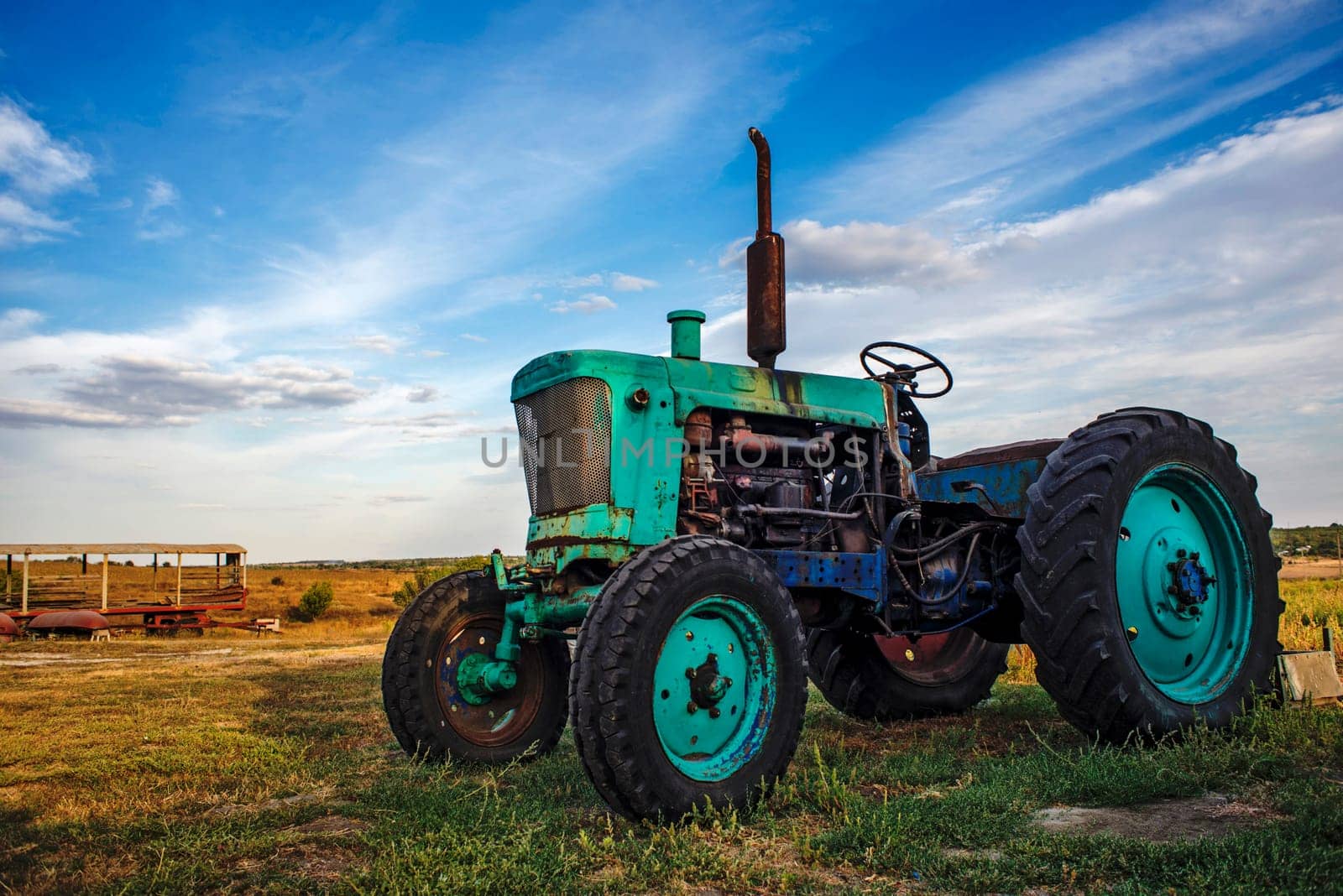 old tractor in field
