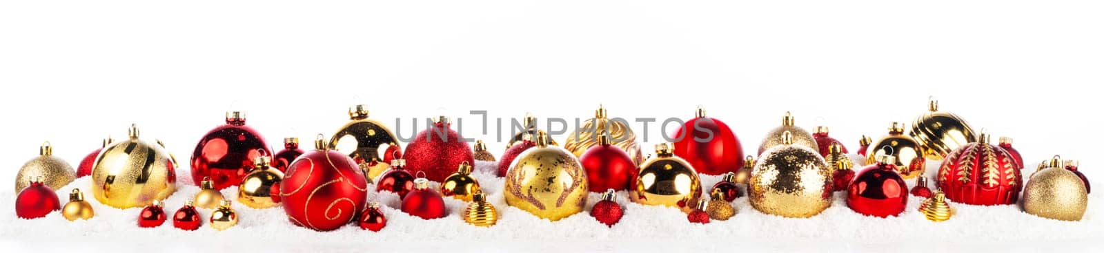 gold and red christmas balls long frame by Yellowj