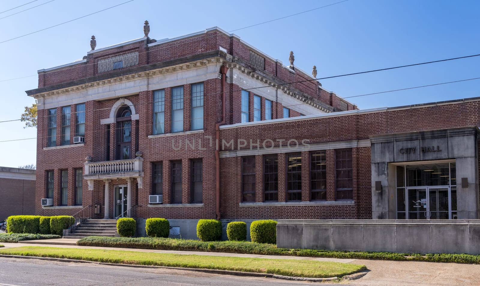 Side view of the City Hall in the small town of Greenville, MS by steheap