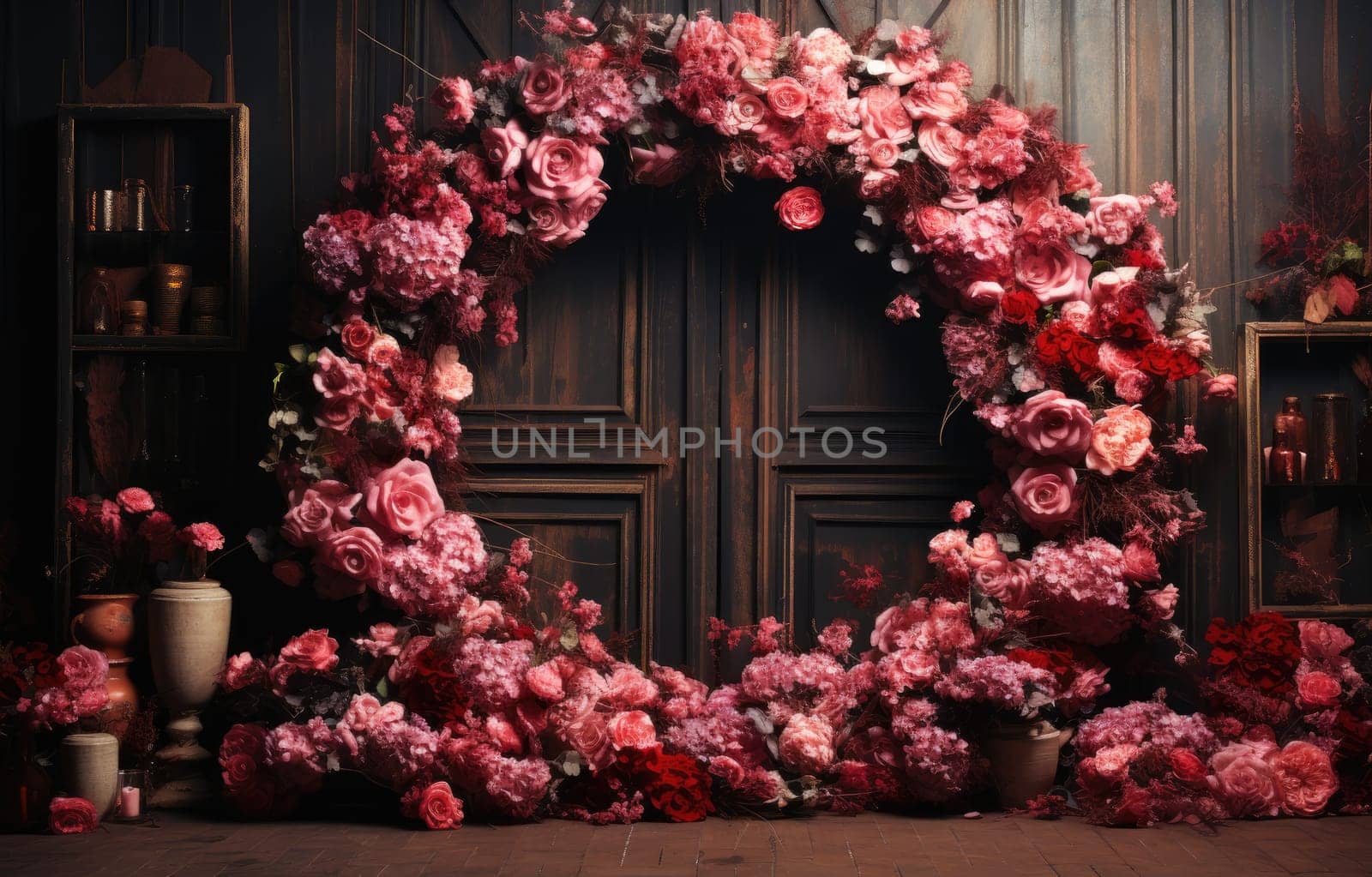 floral hoop digital backdrops. shoot set up with prop Flower and wood backdrop by PeaceYAY