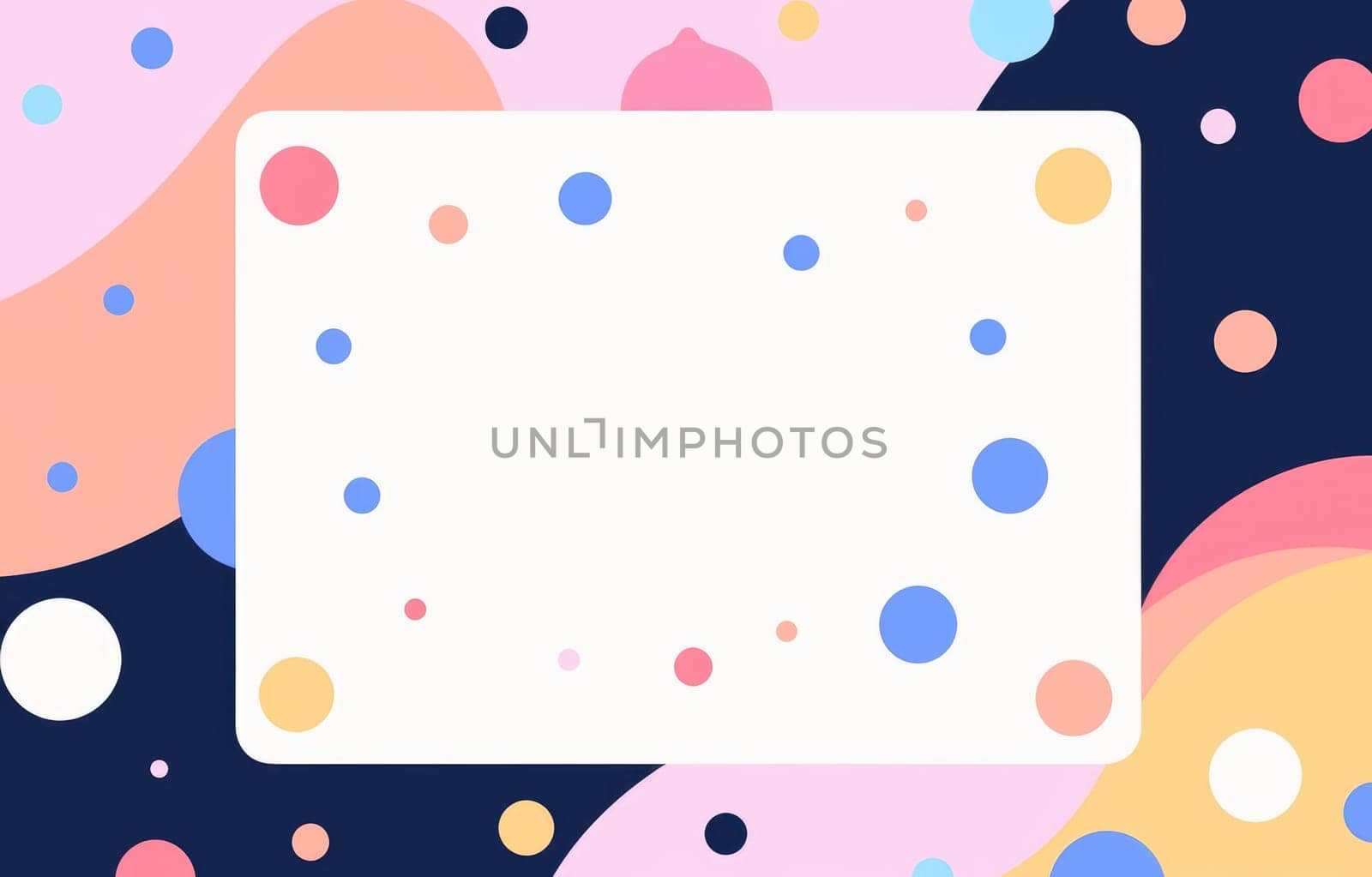 Color abstract cartoon background or children playground banner design element. overlay colorful spotty pattern of geometric shape, line and dot in trendy Memphis animation.