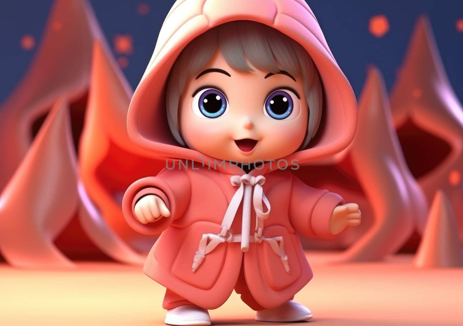 cute character on Chinese new year celebration concept in 3d character style