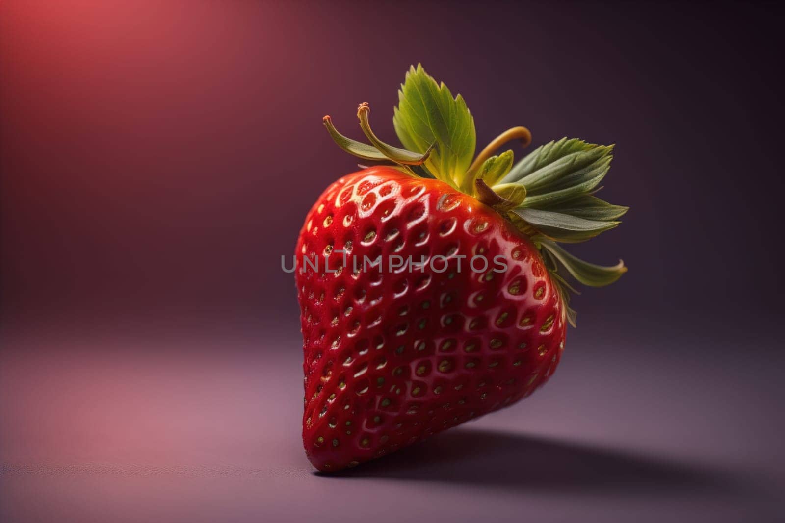 Fresh strawberries on a solid color background. generative ai