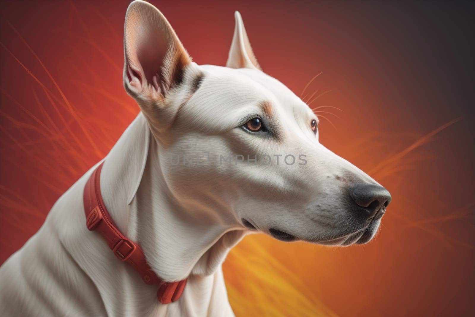 White labrador retriever dog portrait on a solid color background. Studio shot. generative ai