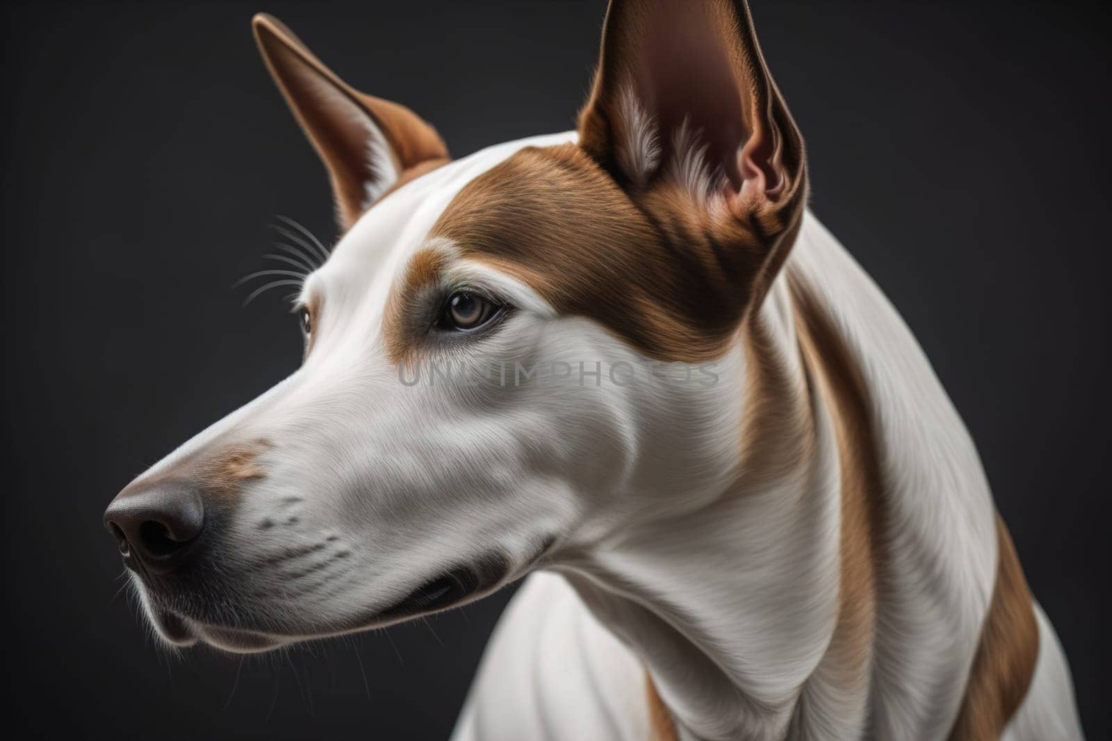 White labrador retriever dog portrait on a solid color background. Studio shot. generative ai