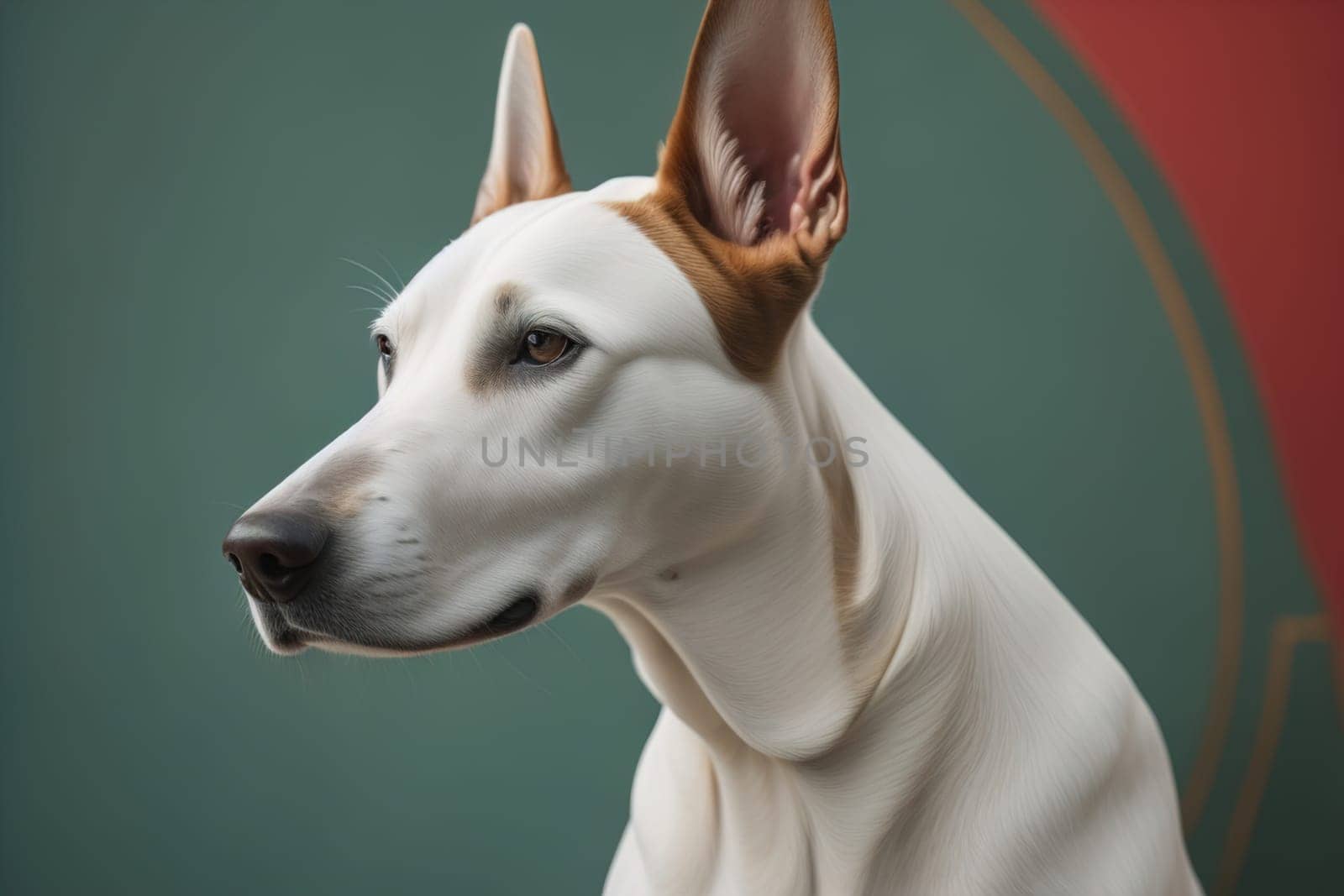 White labrador retriever dog portrait on a solid color background. Studio shot. generative ai by sanisra