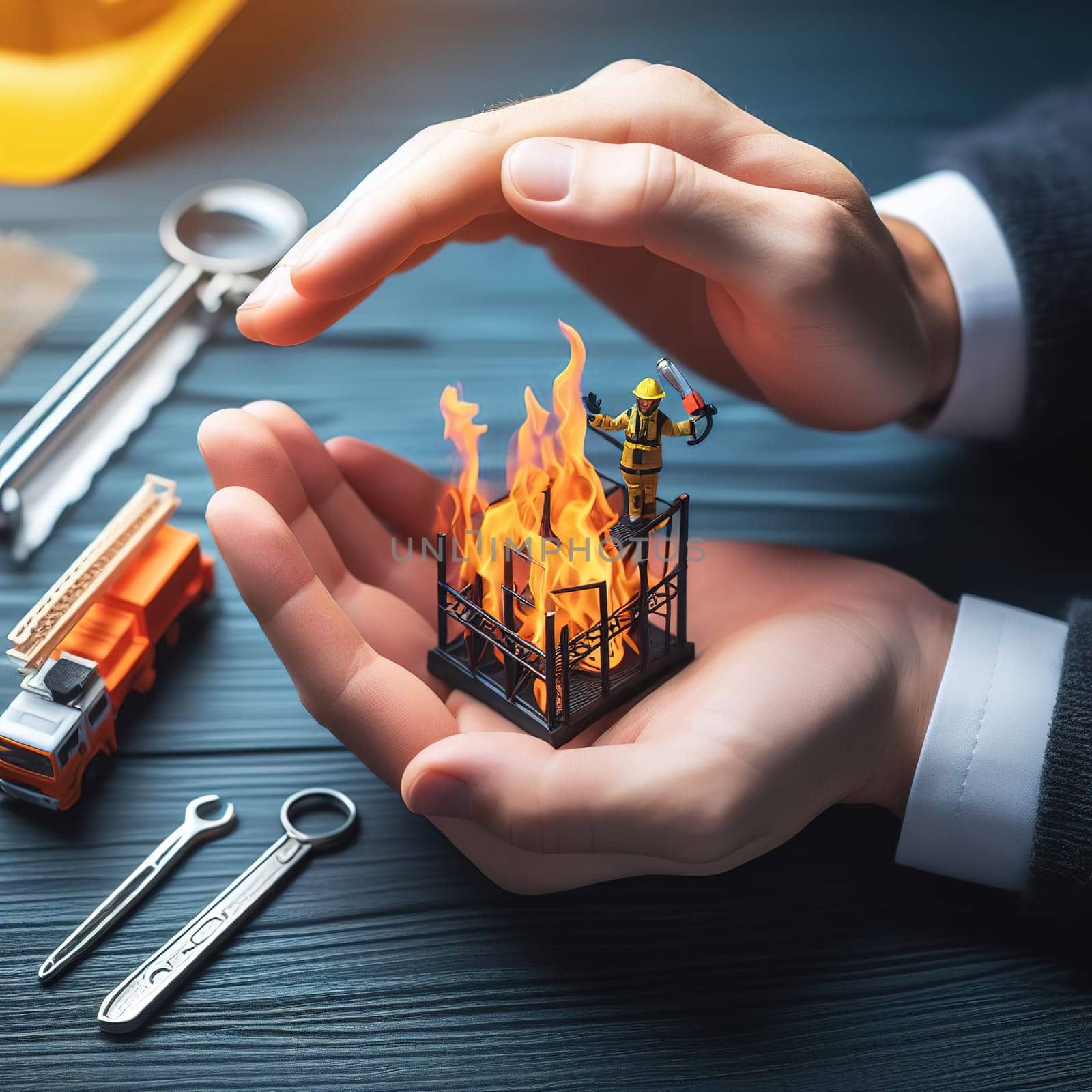 Illustration on the theme of construction, investing in a home, and keeping real estate safe. High quality illustration