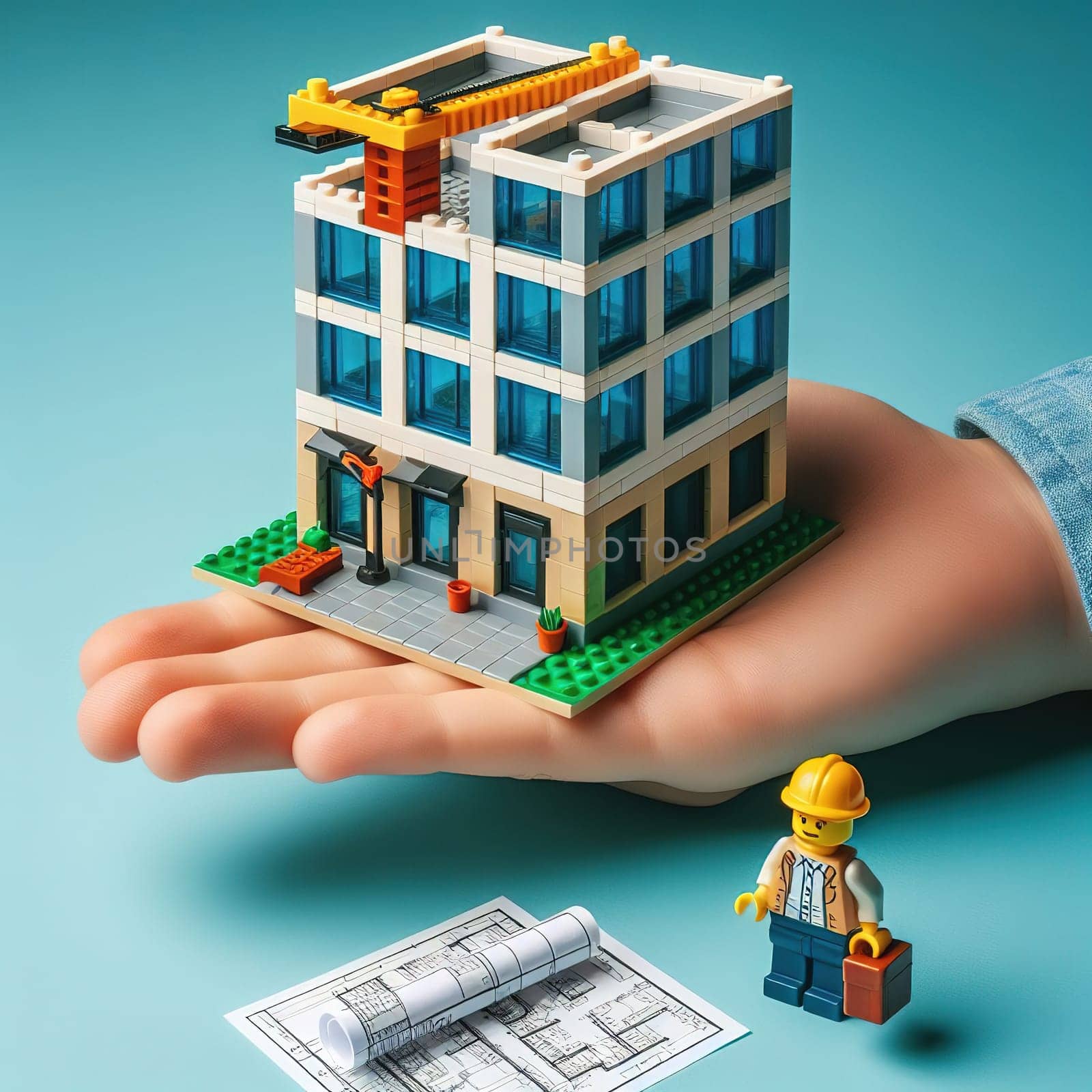 Illustration on the theme of construction, investing in a home, and keeping real estate safe. High quality illustration