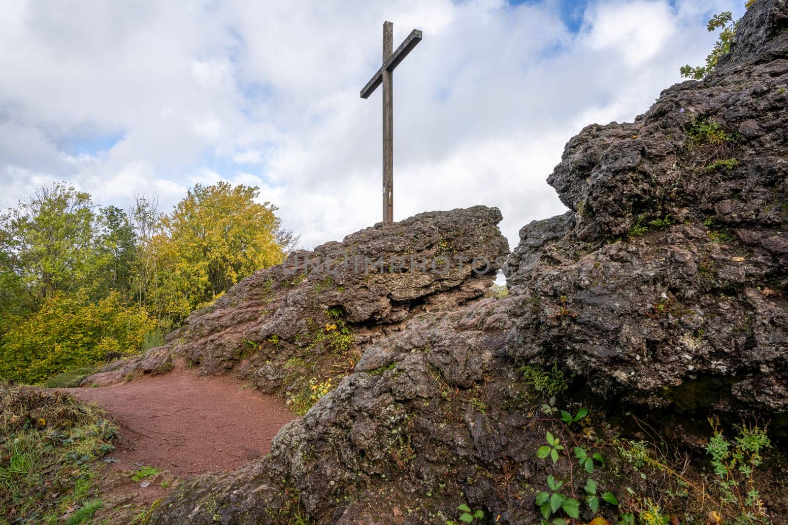 Panoramic image of landscape within the Vulkan Eifel, Rhineland-Palatinate, Germany