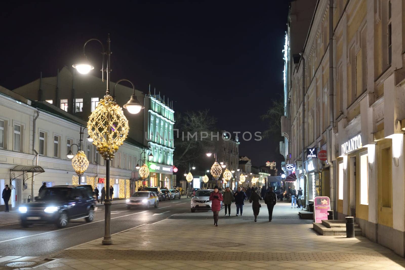 Moscow, Russia - FEB 21. 2020. Pyatnitskaya - an ancient street in the center of the capital by olgavolodina