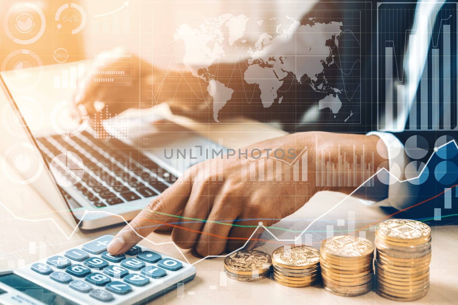 Data Analysis for Business and Finance Concept. interface showing future computer technology of profit analytic, online marketing research and information report for digital business strategy. uds