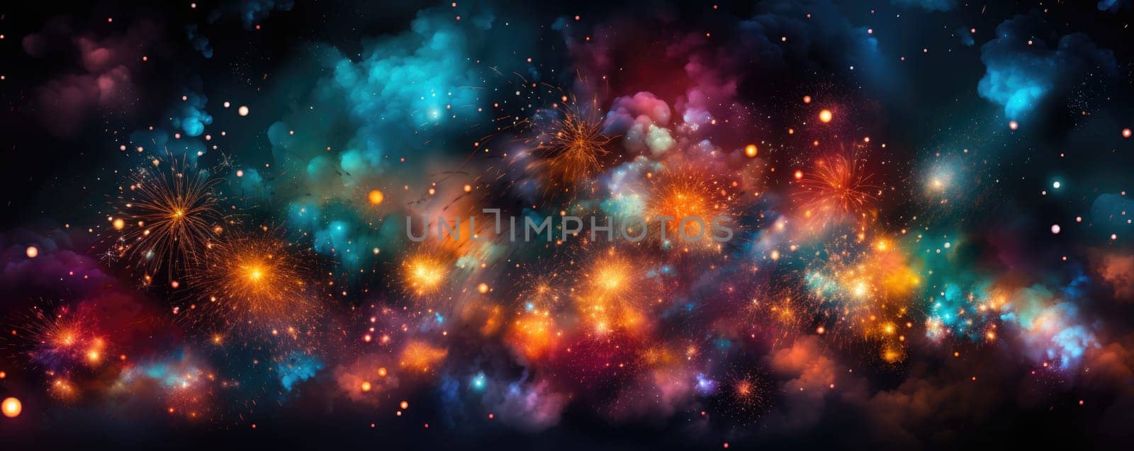 Fireworks on black background. ai generated