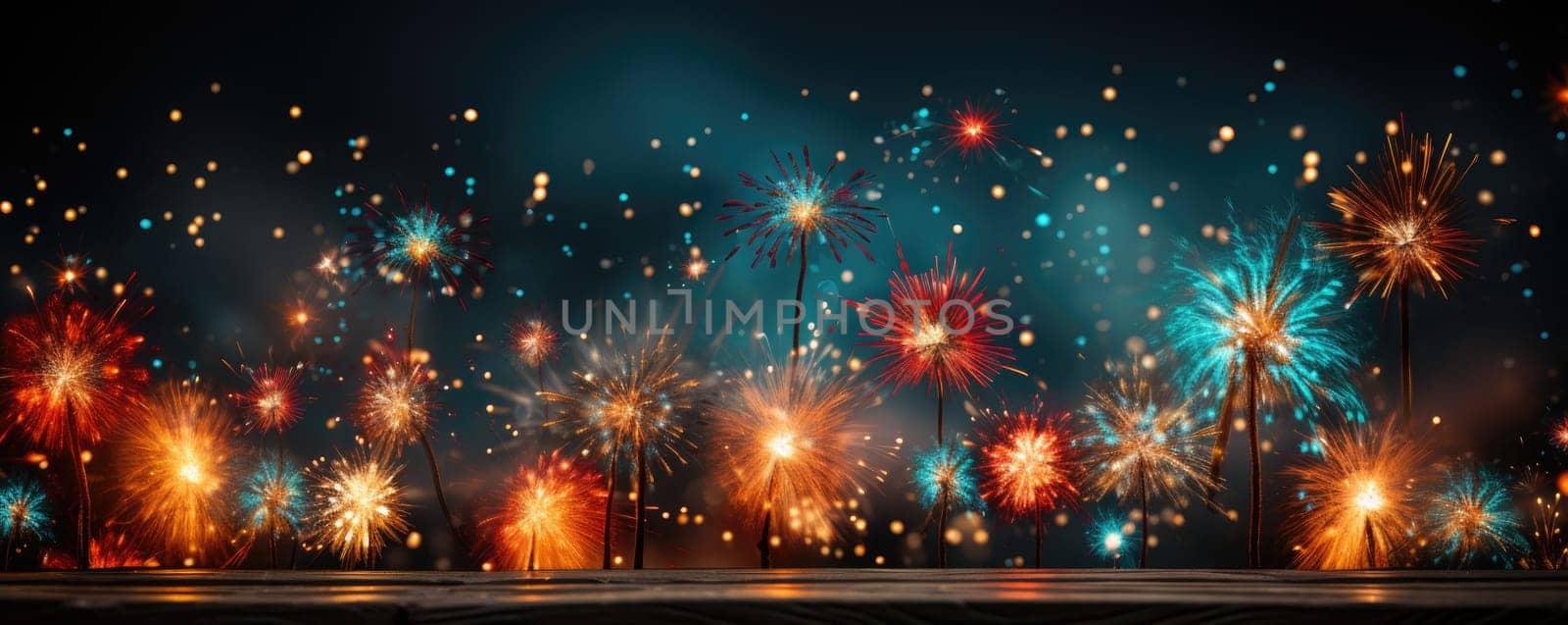Fireworks on black background. ai generated