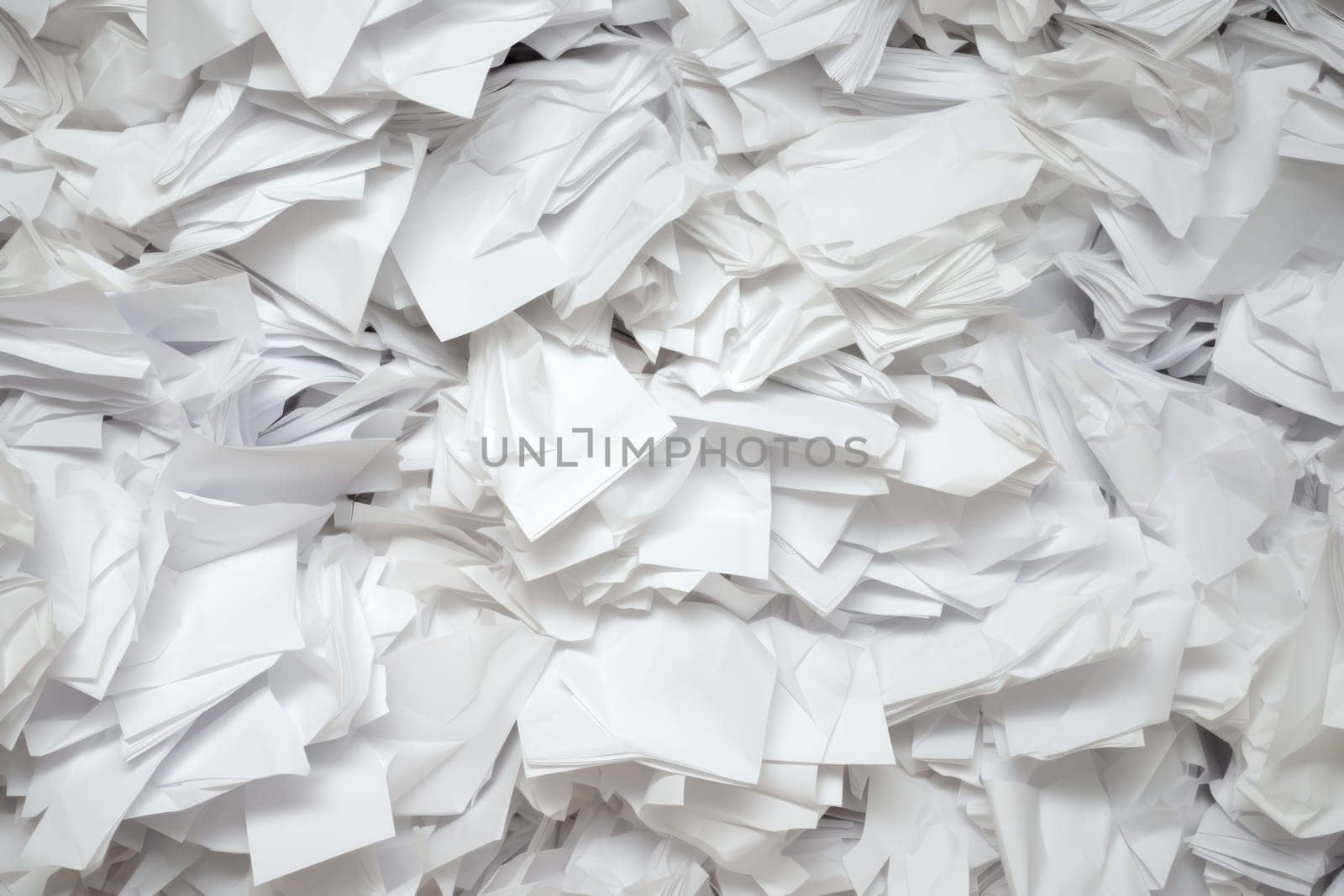 bundles bales of paper documents. stacks packs pile on the desk in the office. ai generated