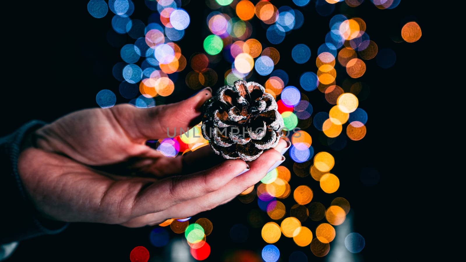 Christmas decorations. Colorful Christmas lights background