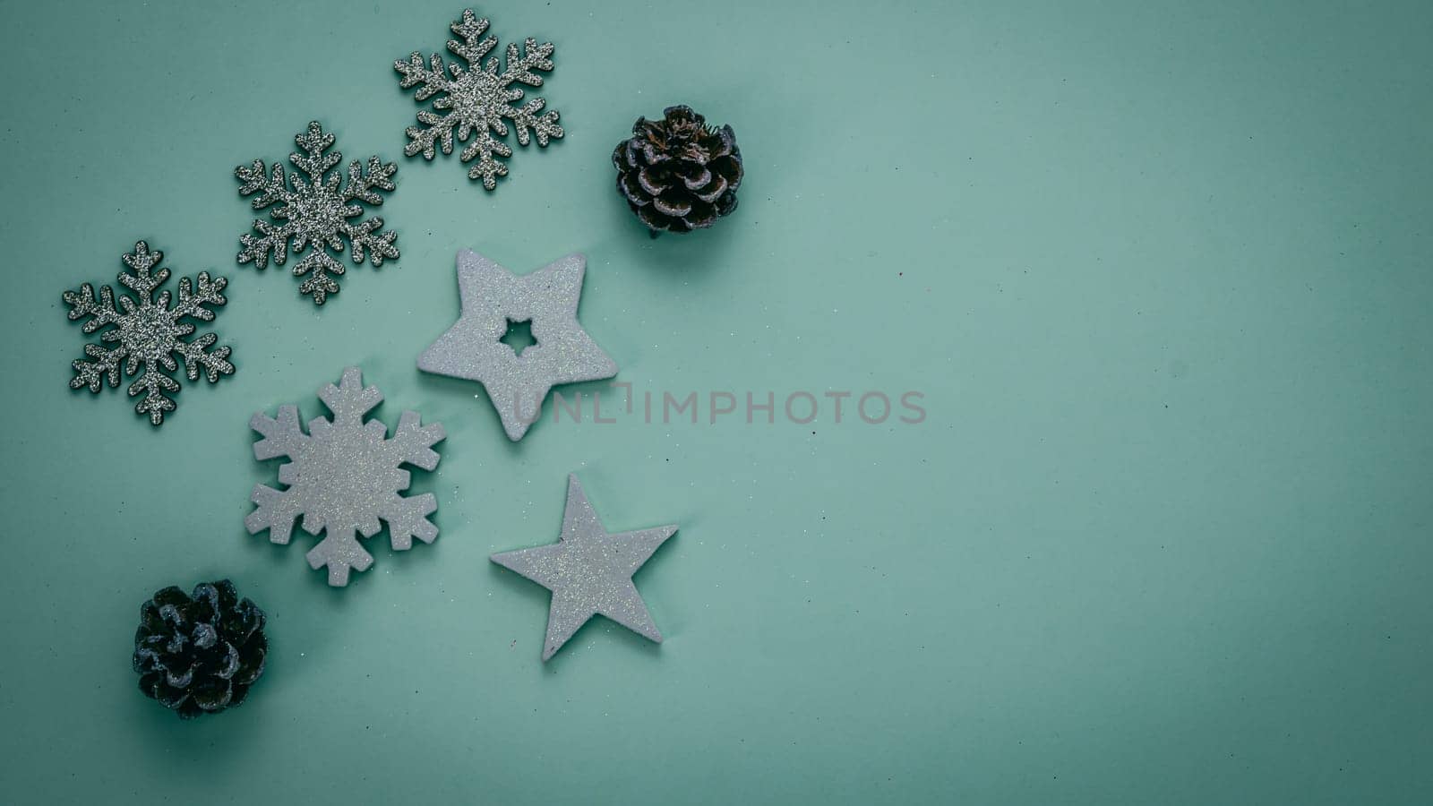 Christmas decorations. Colorful Christmas lights background by vladispas