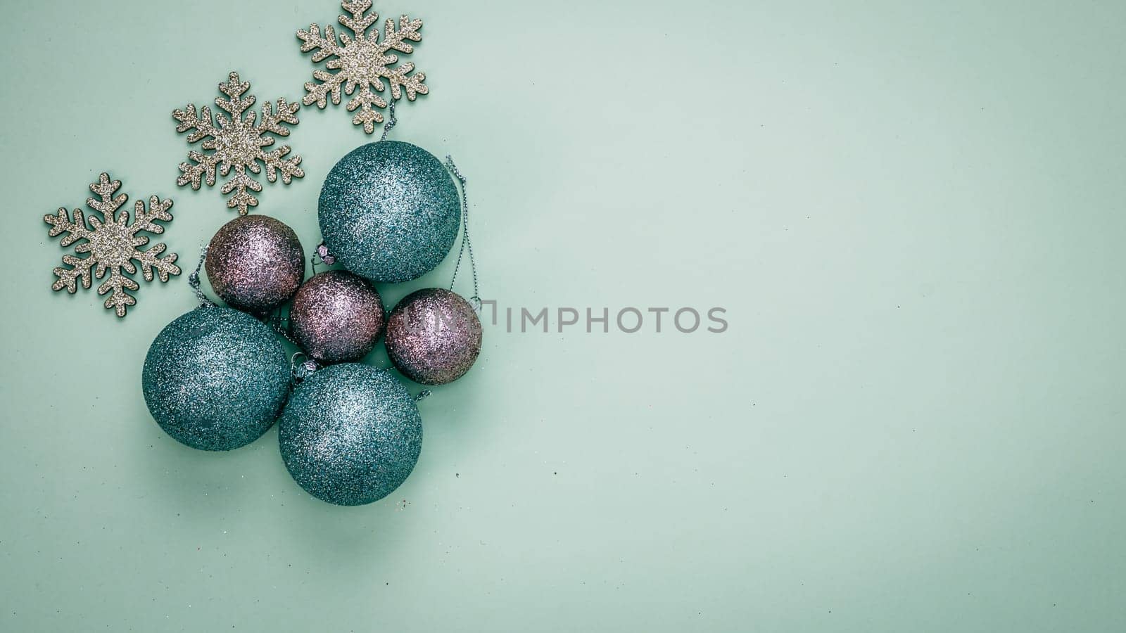 Christmas decorations. Colorful Christmas lights background by vladispas