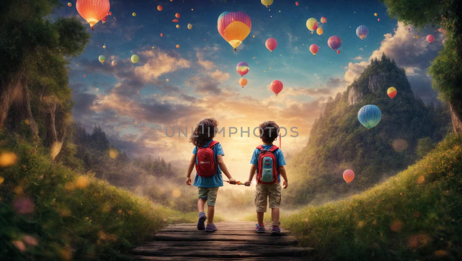 Two children embark on a magical journey around the world by Севостьянов