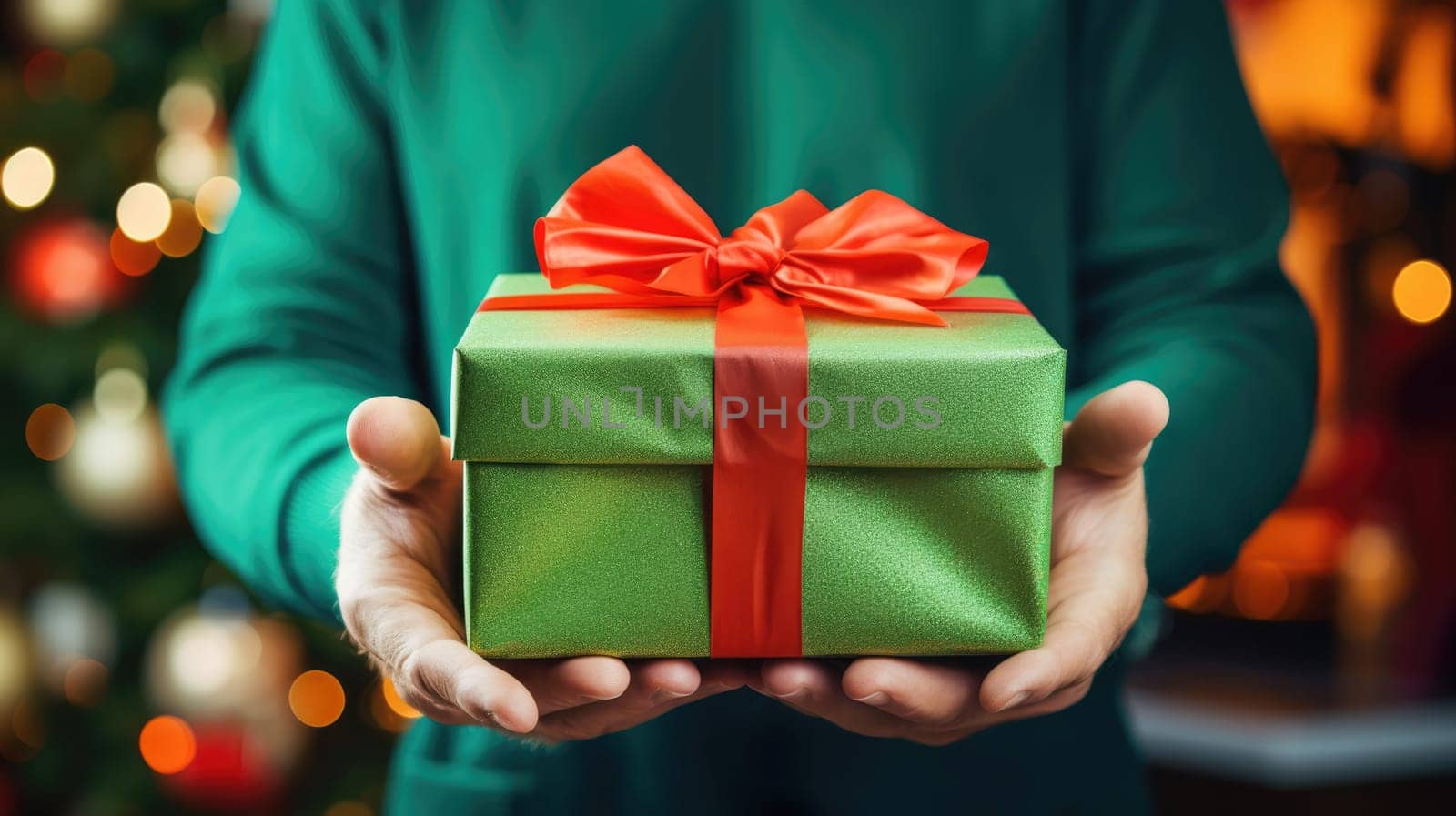 Shot of female hands holding a small gift box. Holidays and celebration concept. by JuliaDorian