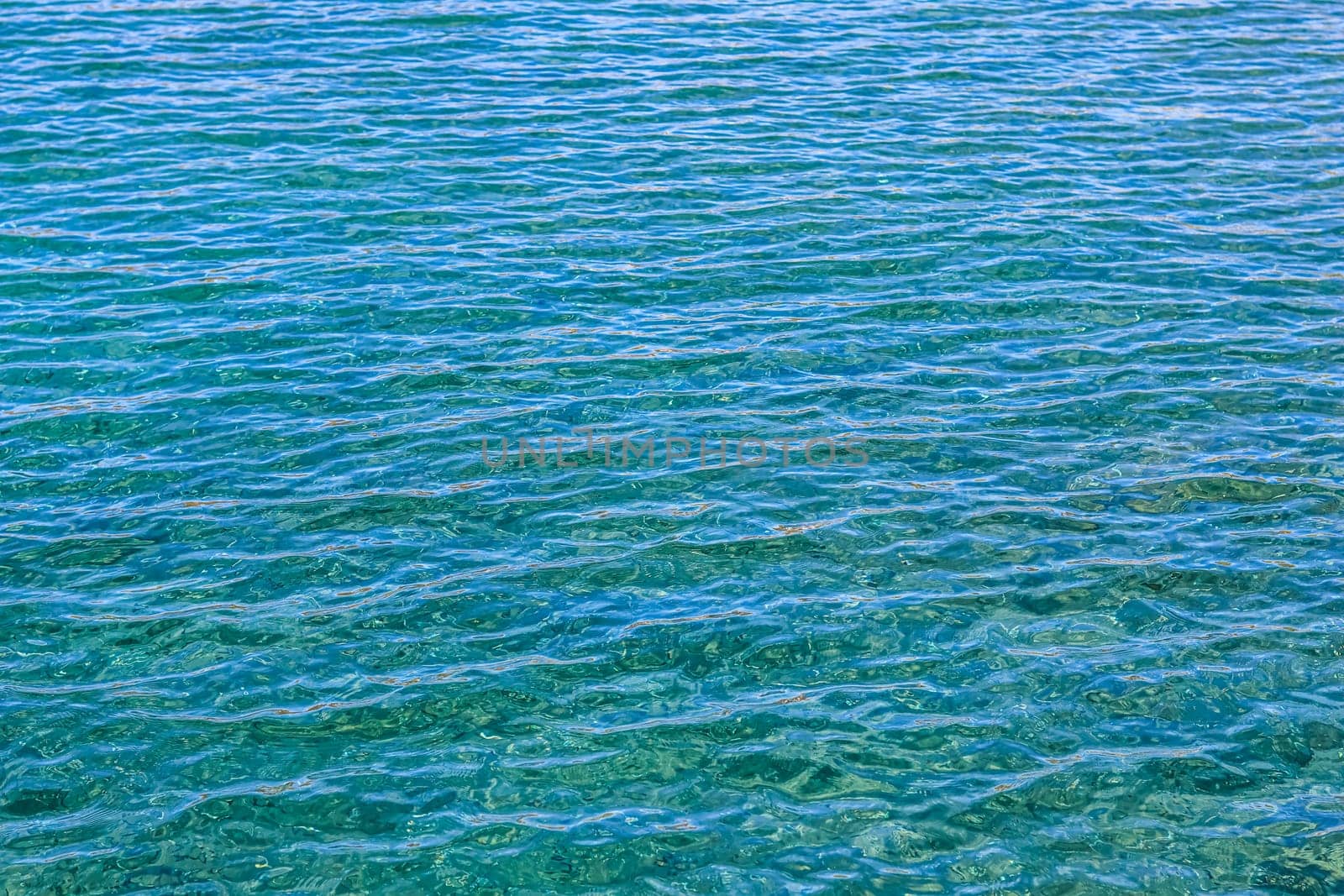 Blue sea waves in sunshine glow as surface background. Summer holidays and coastal nature concept