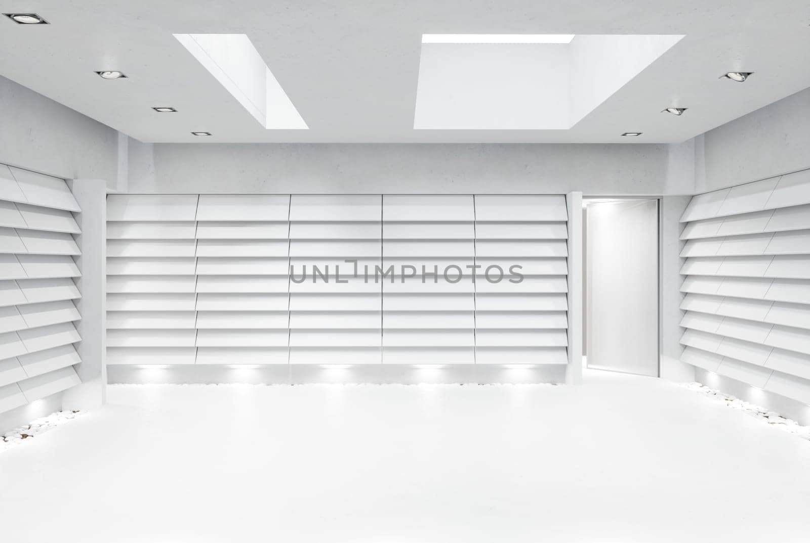 modern white empty office interior. 3d rendering design concept