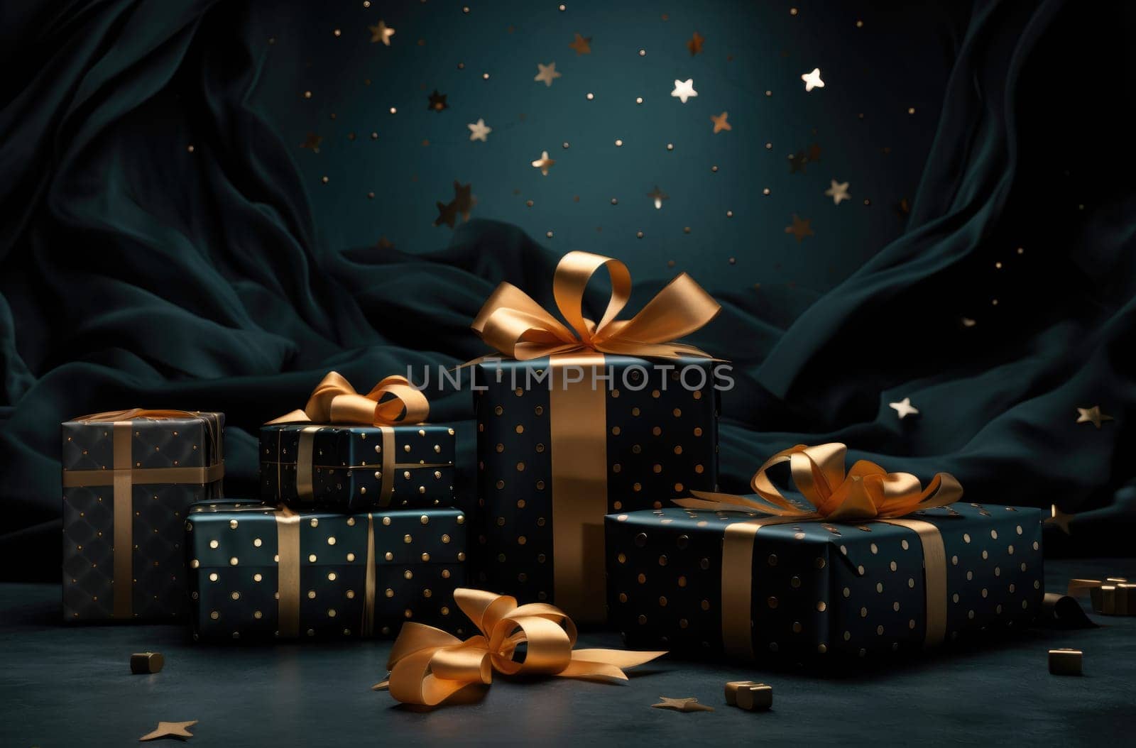 Christmas boxes full of gifts. Christmas and New Year's illustration.