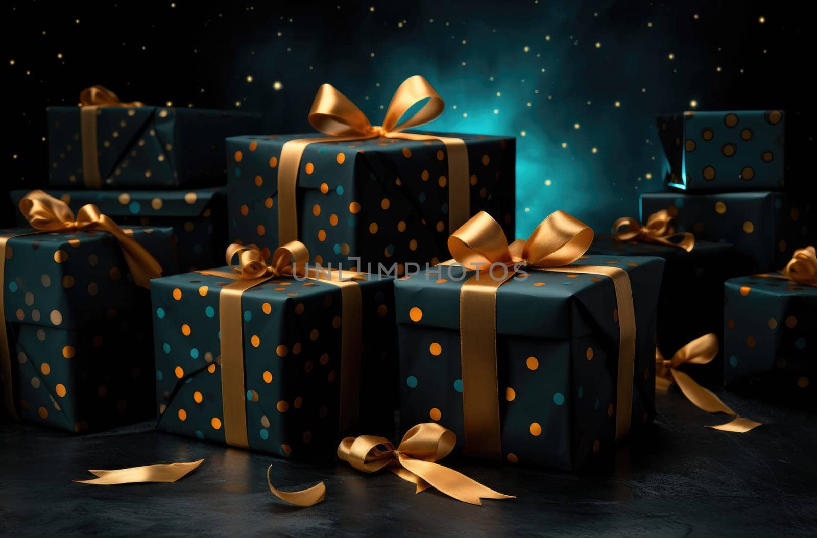 Christmas boxes full of gifts. by palinchak