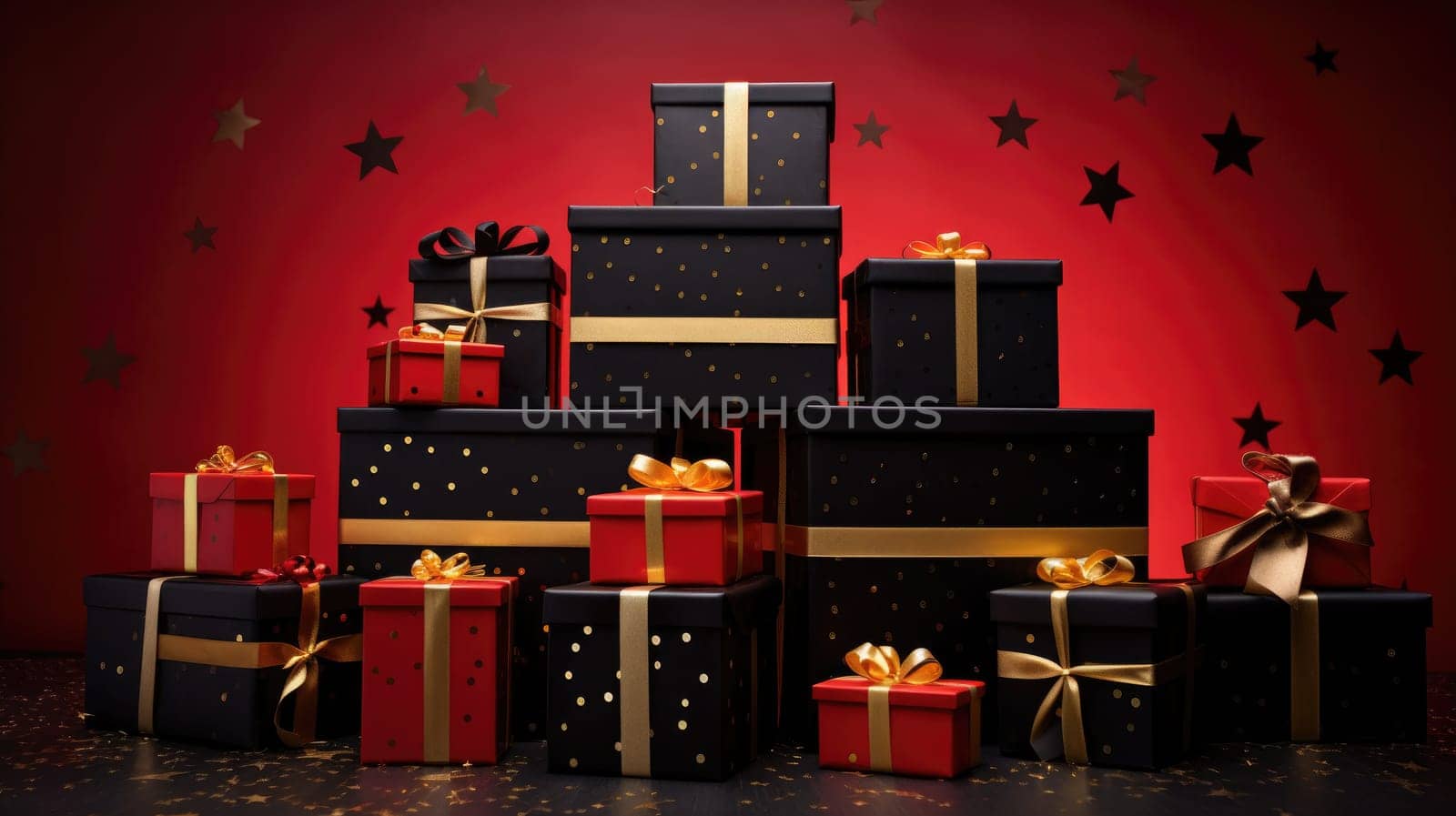 Christmas boxes full of gifts. by palinchak
