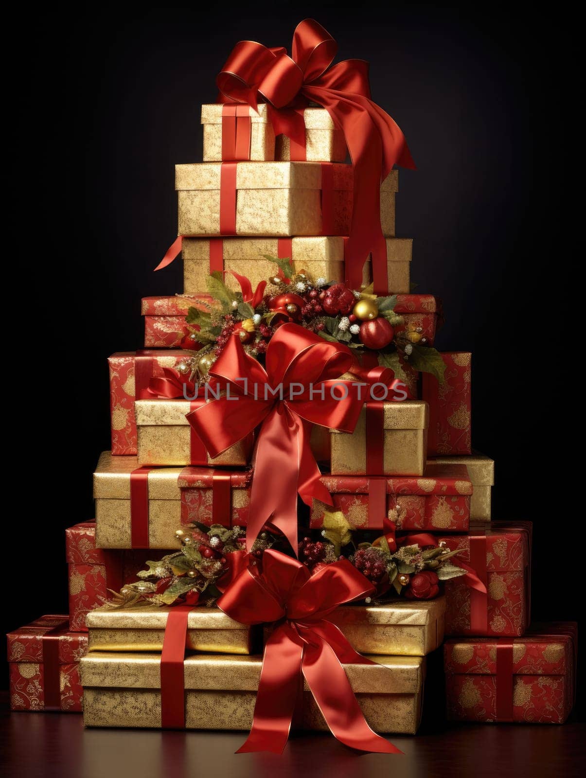 Christmas boxes full of gifts. Christmas and New Year's illustration.