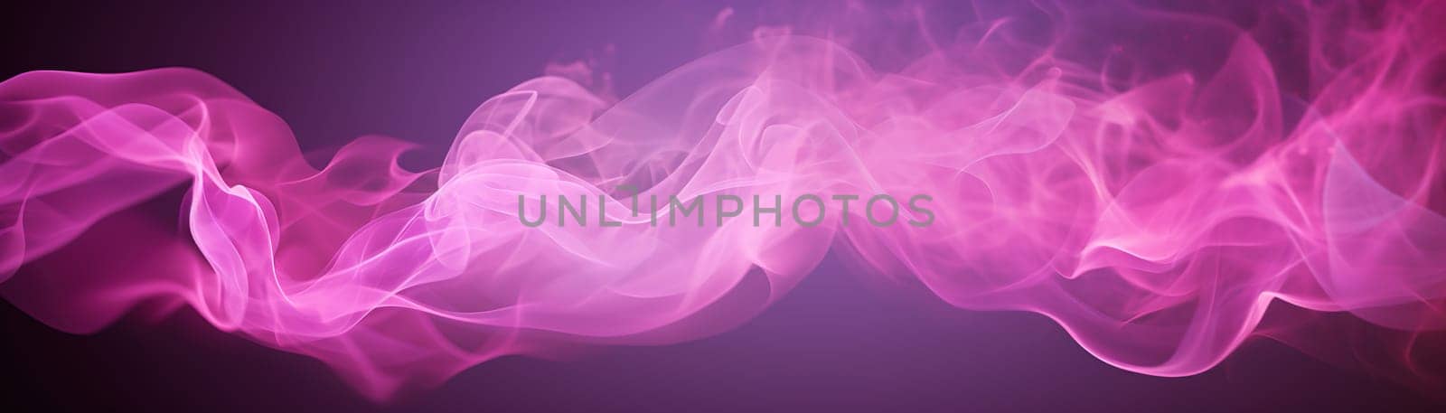 Ethereal pink smoke swirls against a dark background, forming an abstract, dreamy atmosphere suitable for creative projects, events, or as an evocative backdrop. Banner. Generative AI. by creativebird