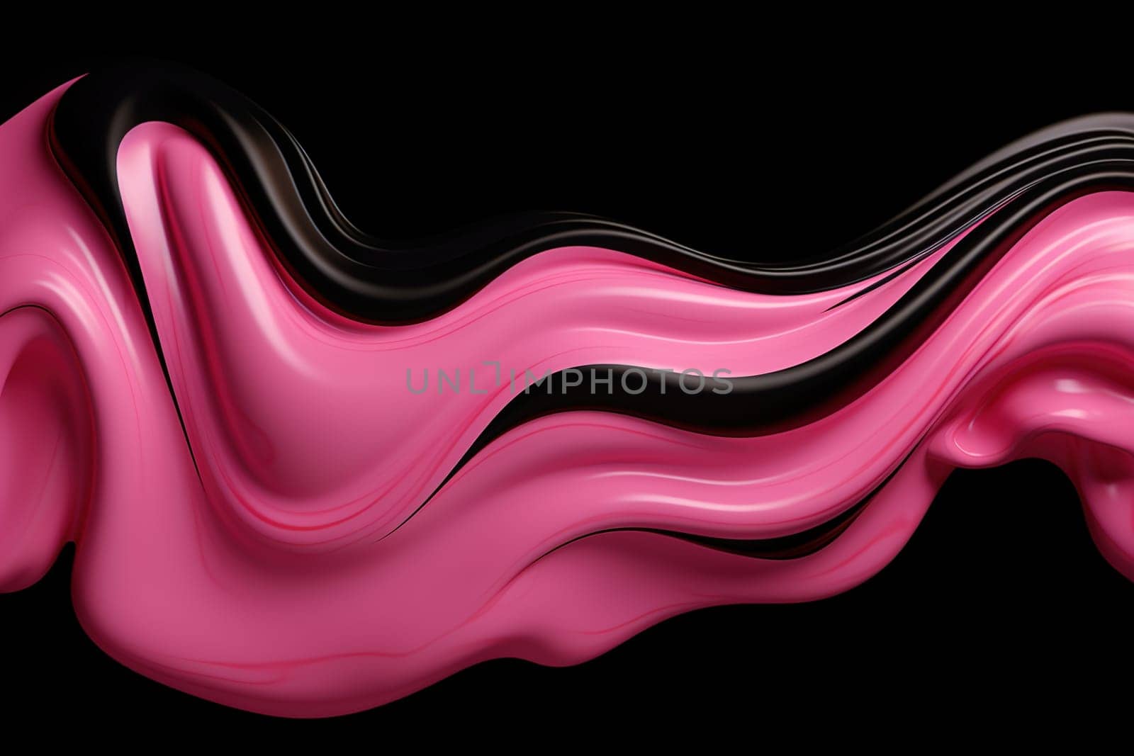 Dynamic blend of pink and black creams swirls together, creating visually striking contrast perfect for modern art, cosmetic backdrops, luxury design elements with contemporary edge. Generative AI. by creativebird
