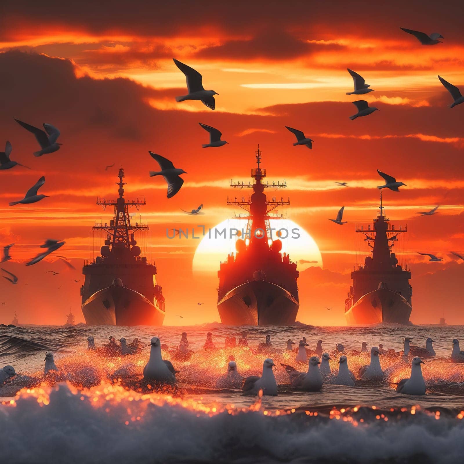 Illustration on the theme of the Army and war. Generative AI. High quality illustration