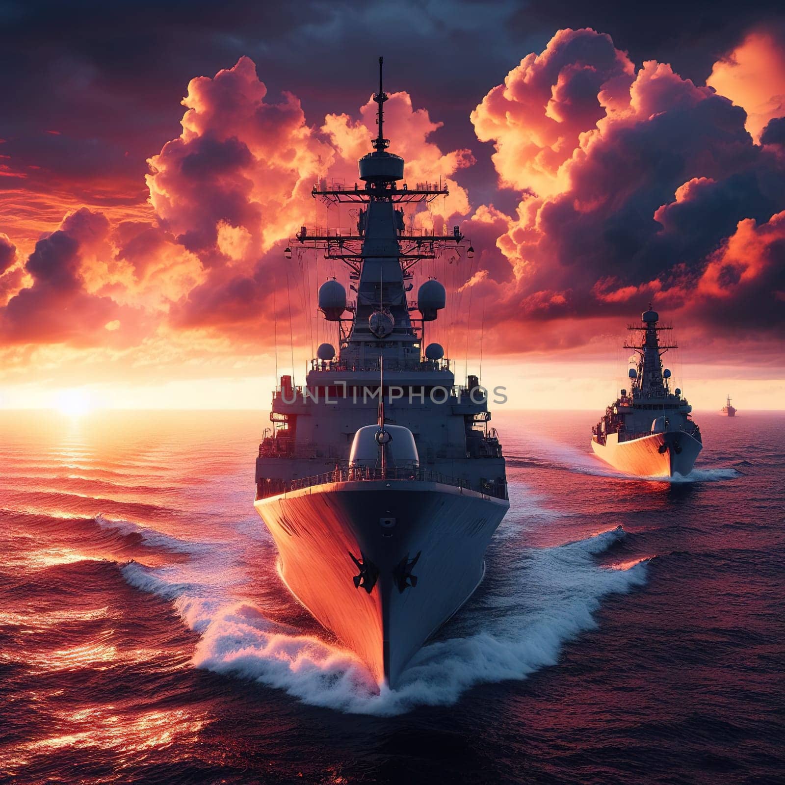 Illustration on the theme of the Army and war. Generative AI. High quality illustration