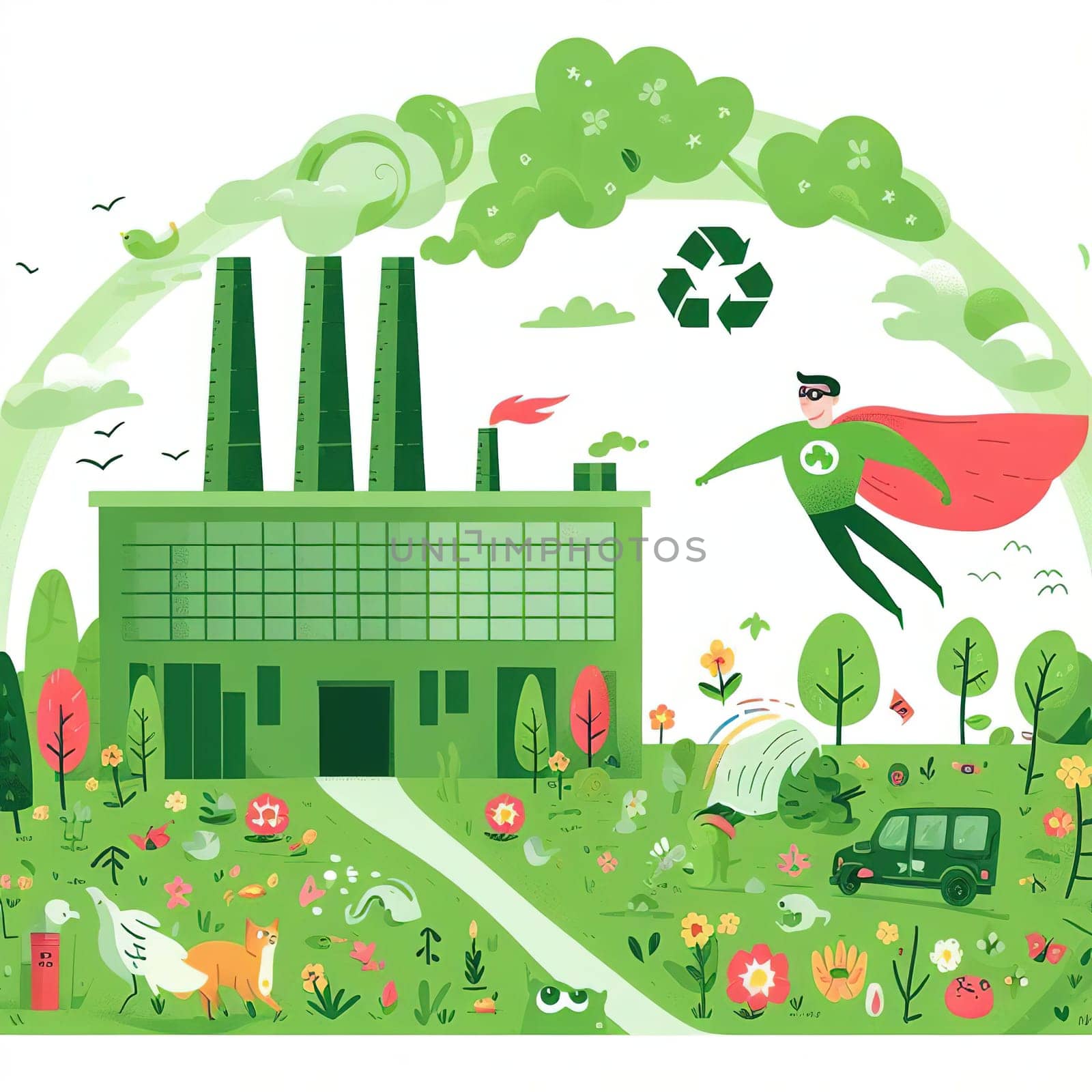 Illustration on the environmental theme Save the Planet. High quality illustration